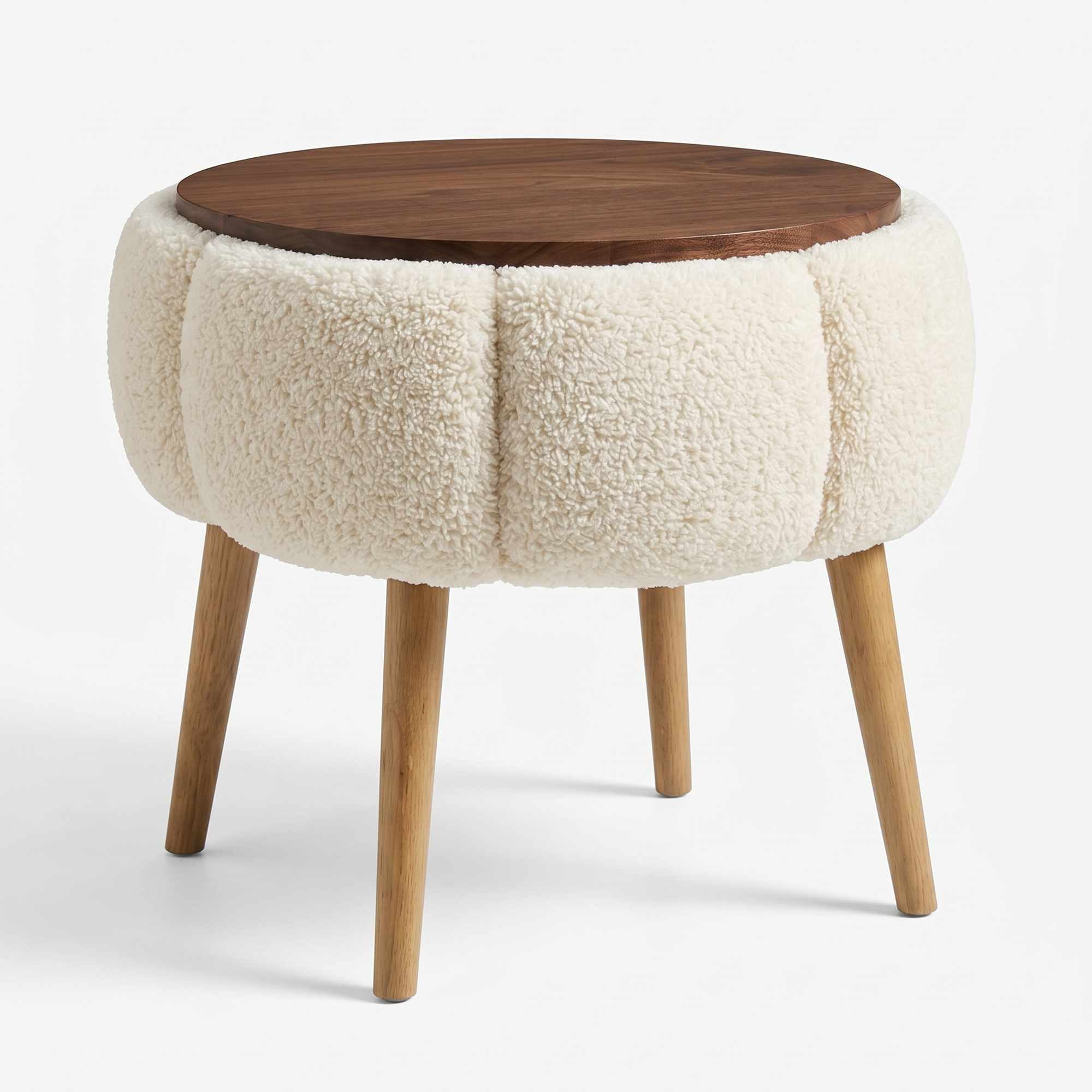 Skye Decor Beistelltisch Papatya (1-St), Eschenholz, Rund, 45 cm Durchmesser