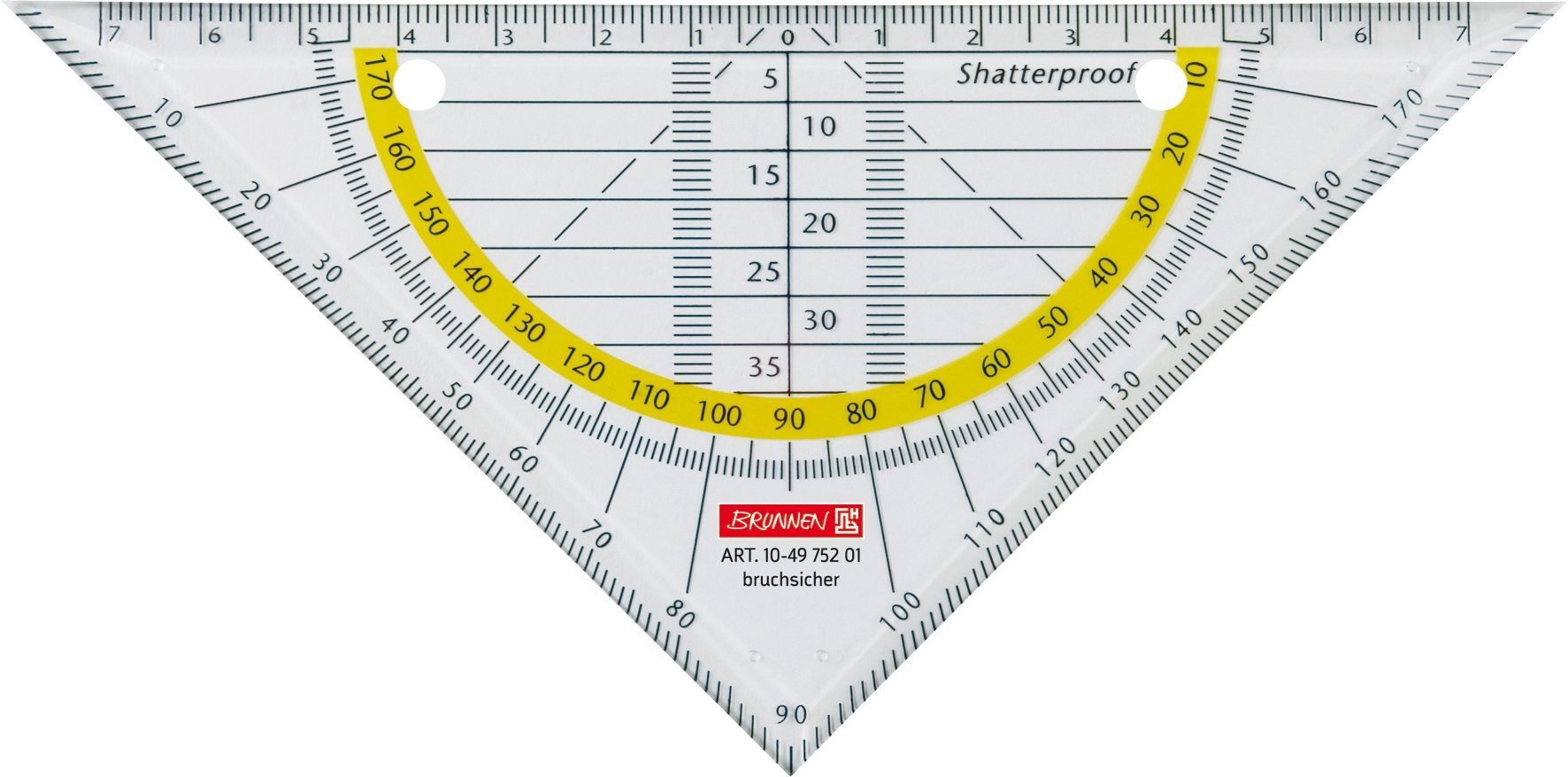 BRUNNEN Zeichenschablone BRUNNEN 104975201 Geometrie-Dreieck OFFICE TO GO 16 cm glasklar