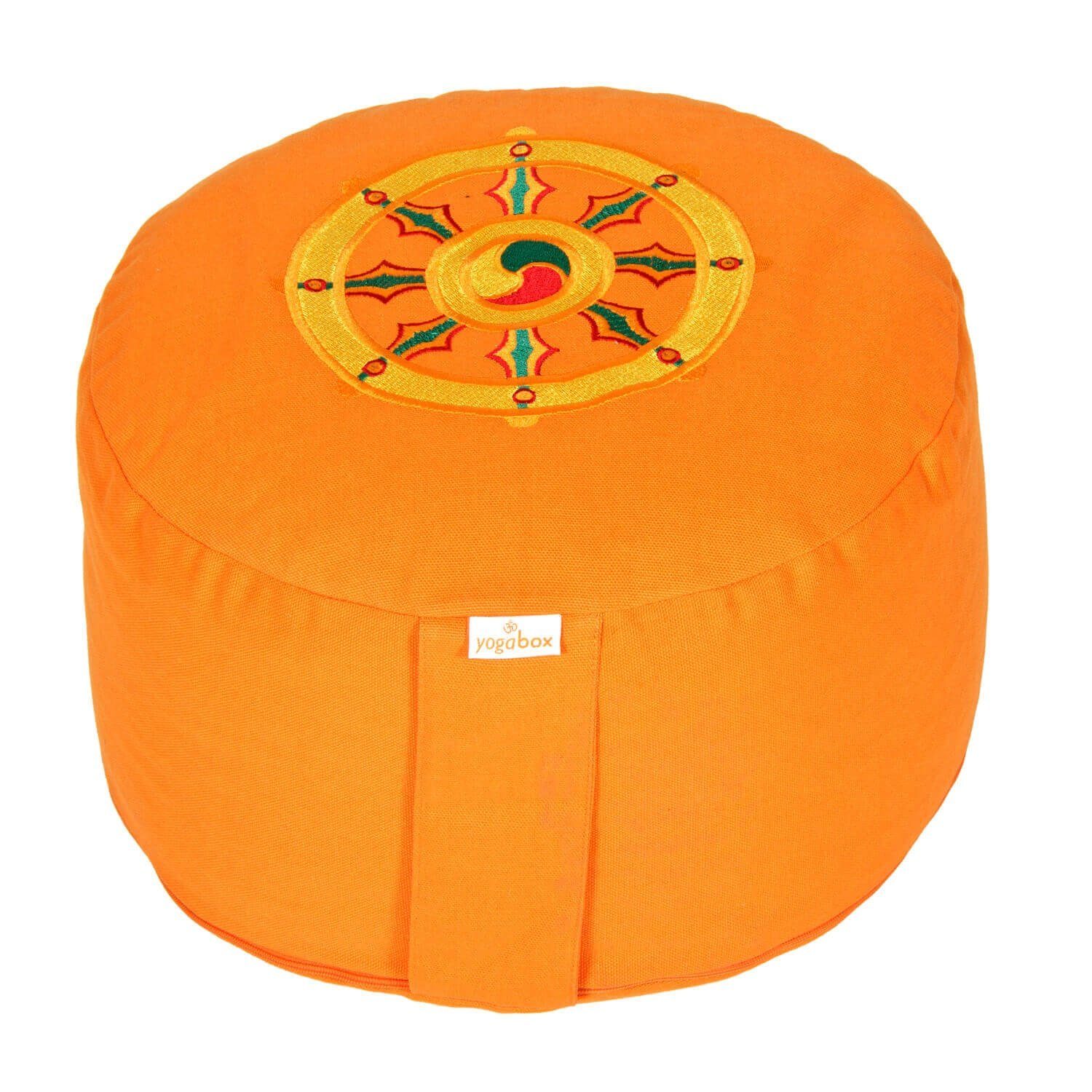 yogabox Yogakissen Glückssitz Dharmarad orange