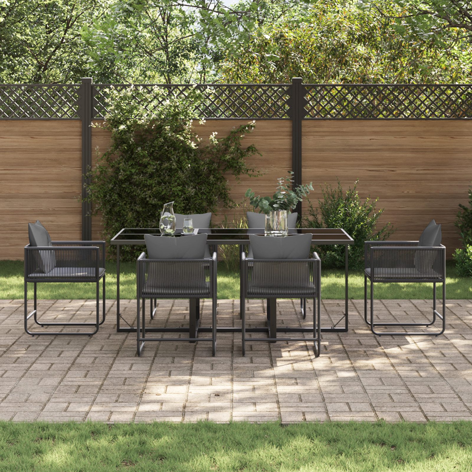 vidaXL Garten-Essgruppe 9-tlg. Garten-Essgruppe mit Kissen günstig online kaufen