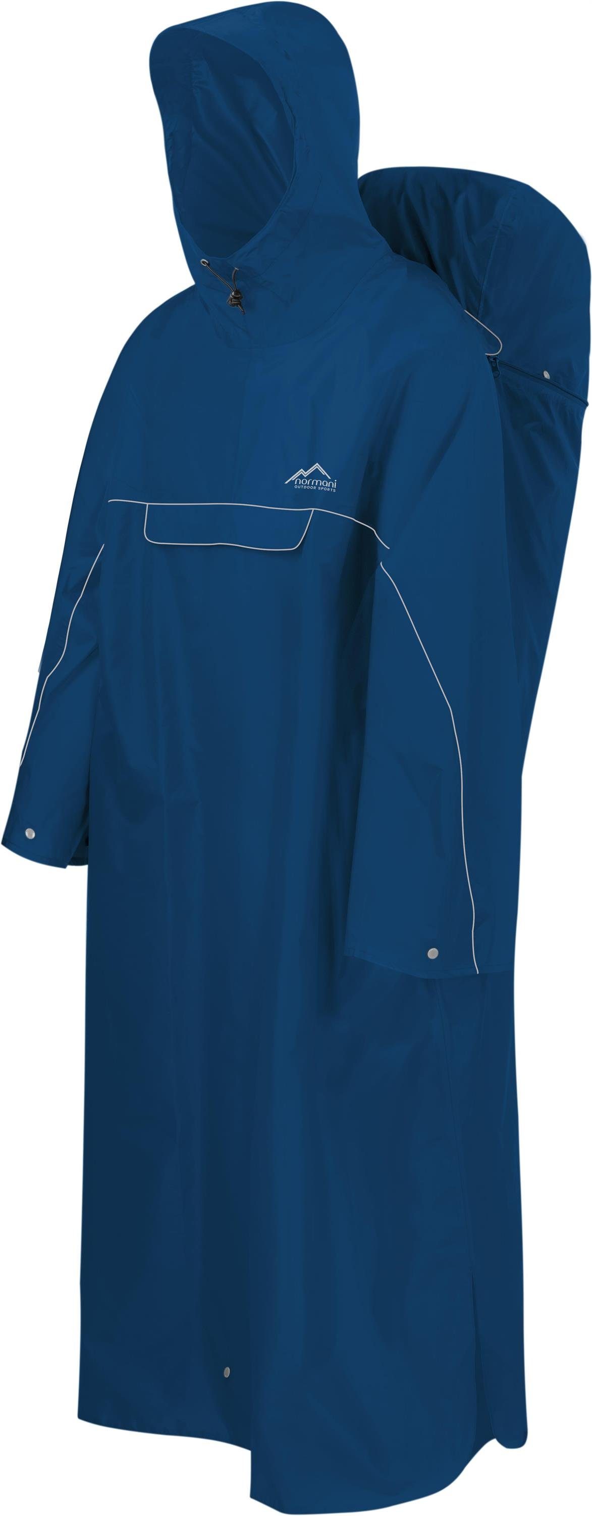 normani Regenponcho Regenponcho Tutunendo mit Rucksackfunktion - Extra Langer wasserdichter Outdoorponcho