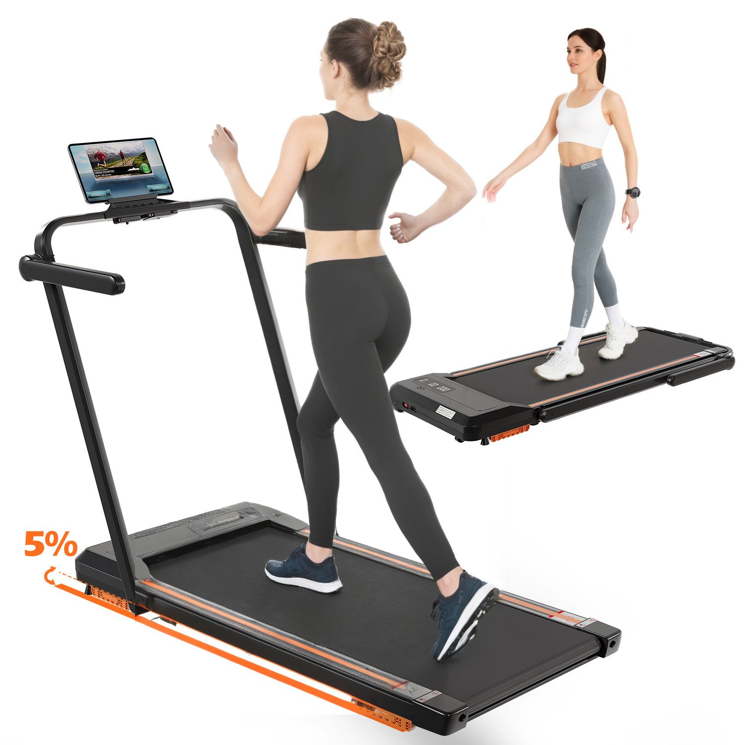 Laufband Home Laufband Walking Jogging Matte mit Bluetooth bis zu 12km/Stunde
