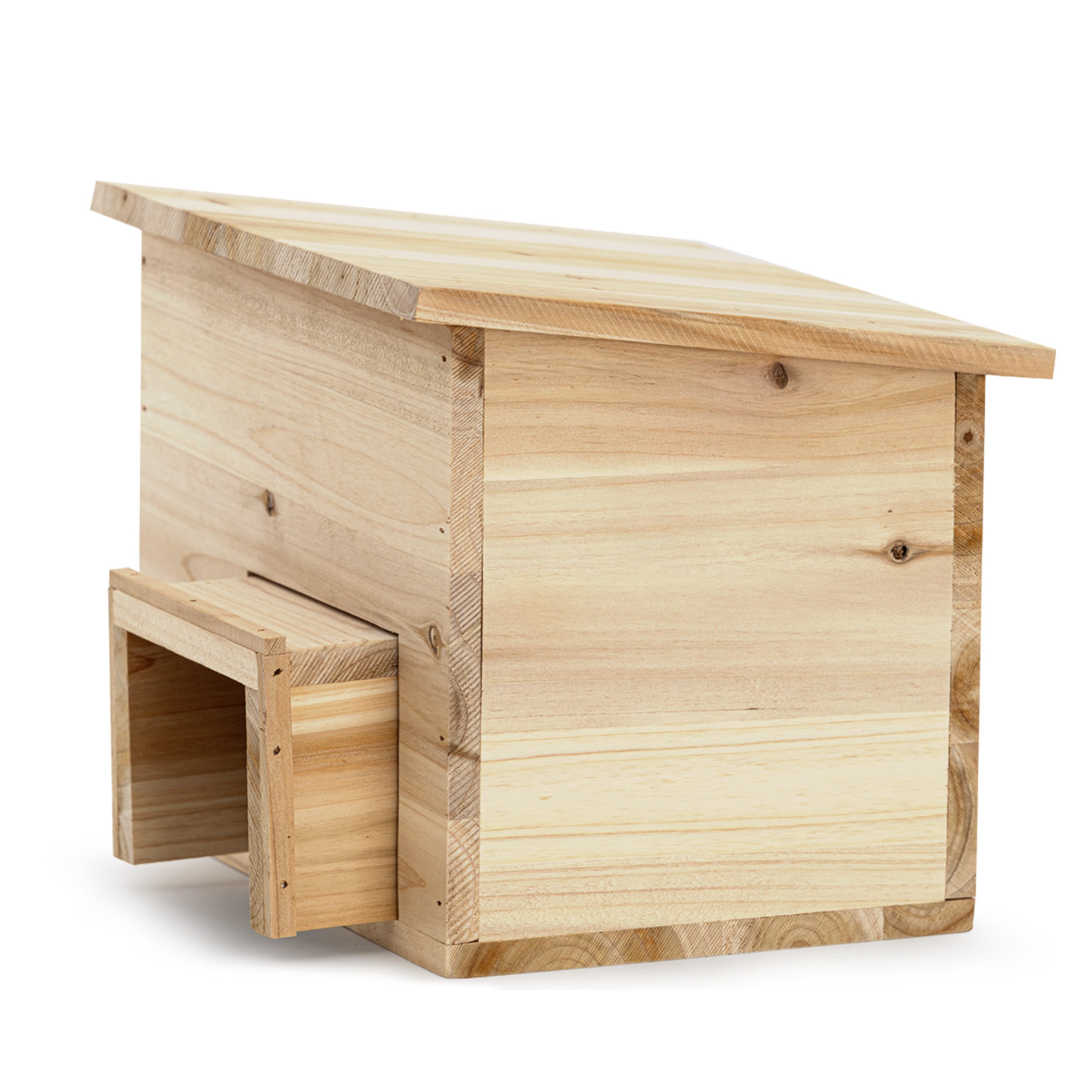 Moorland Igelhaus Igelhaus Winterfest Überwinterungs Holz, 20×20 cm, mit Boden, ausziehbarer Labyrinth-Eingang & festem Dach Igelhotel