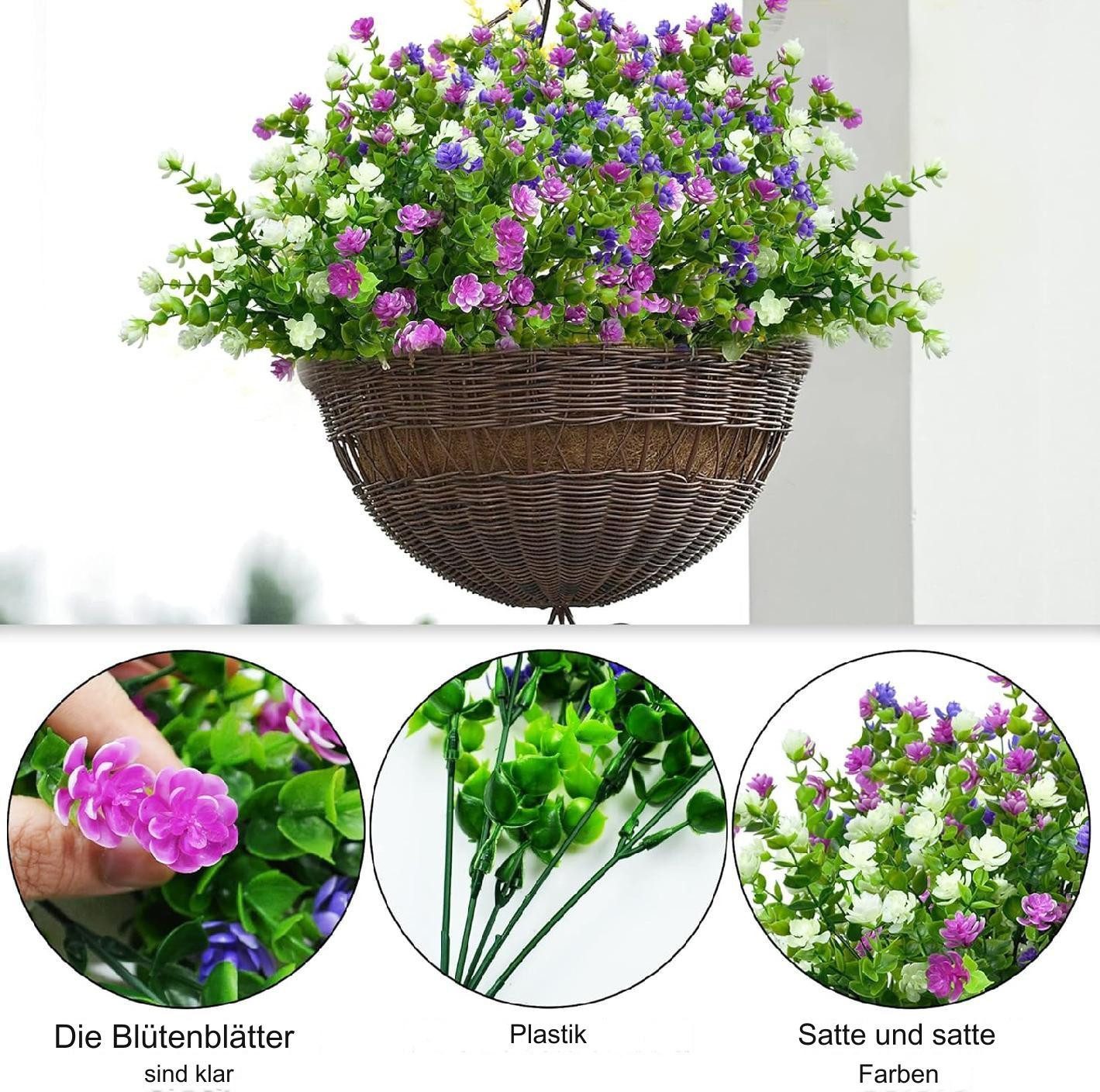 Kunstpflanze 6 Bündel Künstliche Blumen Balkon günstig online kaufen
