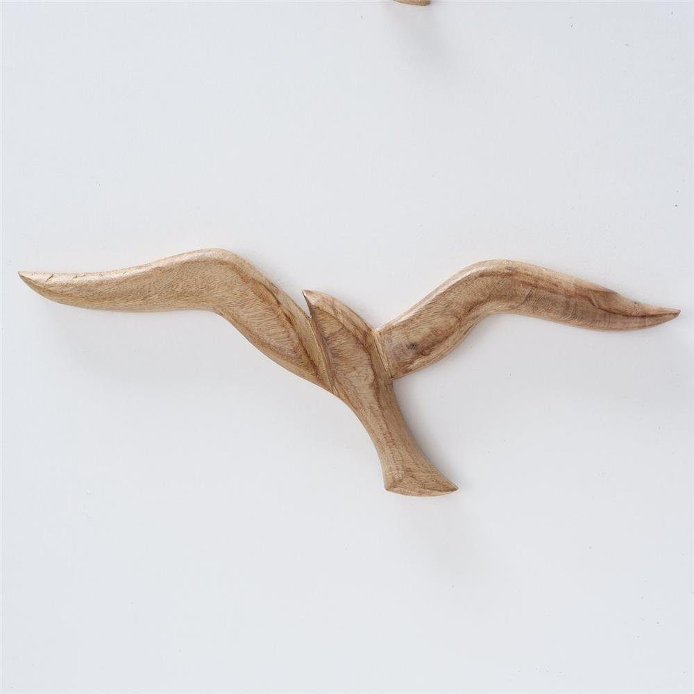 BOLTZE Wanddekoobjekt Möwe Seagull 2er Set, Wandobjekt Vögel aus Holz Maritimes Skandinavisches Design