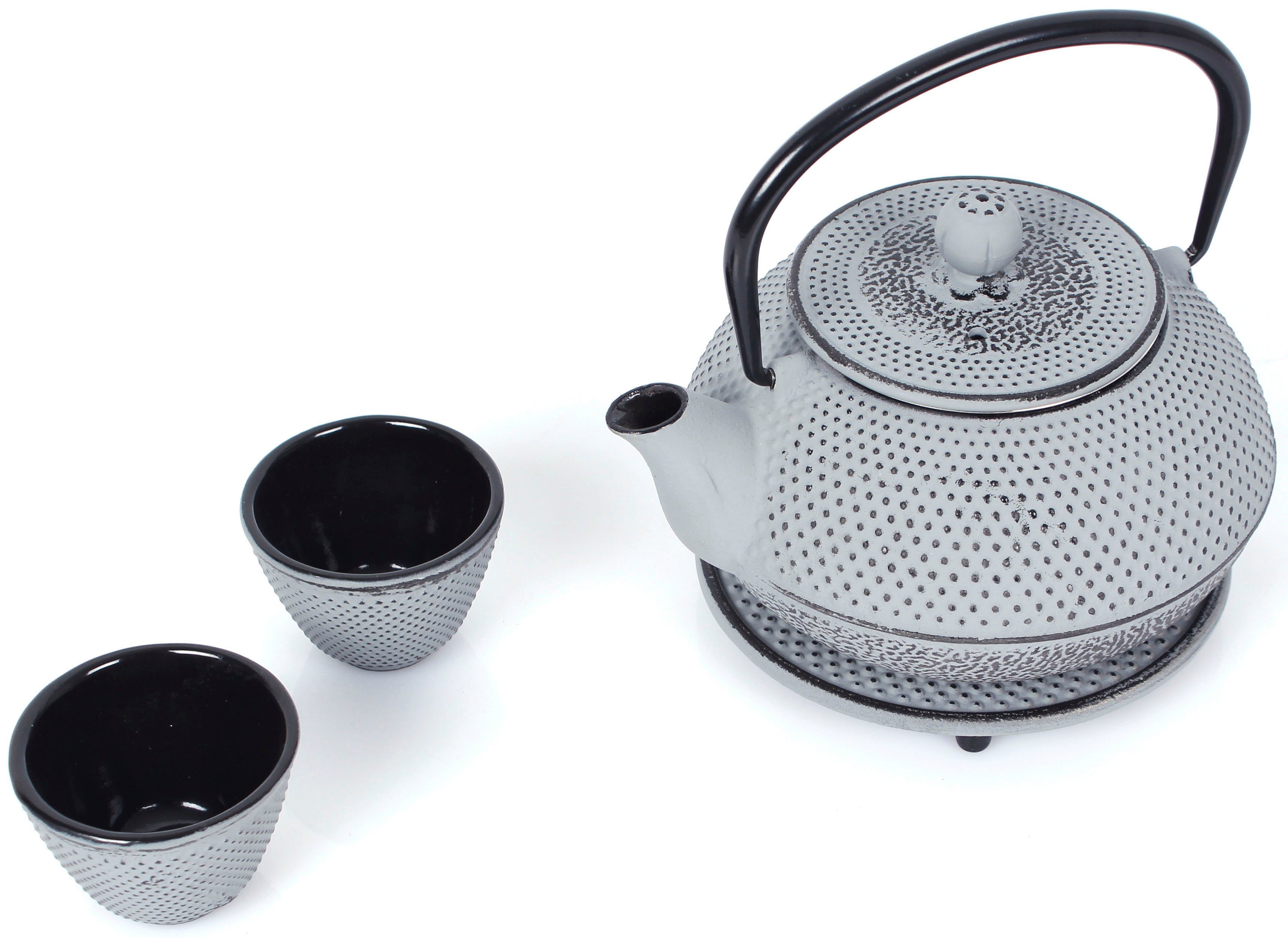 ECHTWERK Teeservice (4-tlg), 2 Personen, Gusseisen, Vintage-Design, 0,8 L, Gusseisen, abnehmbares Sieb