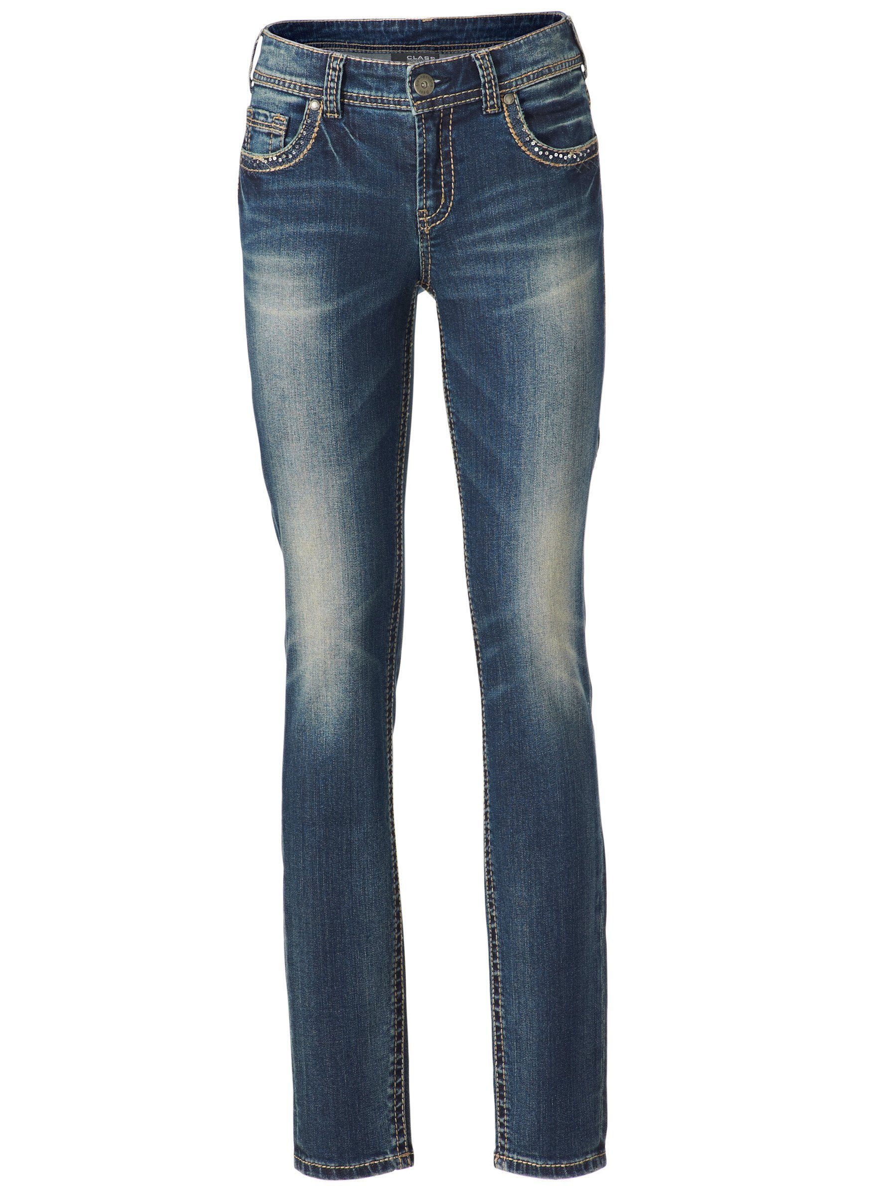 Bequeme Jeans Bauchweg-Jeans leicht vertieft
