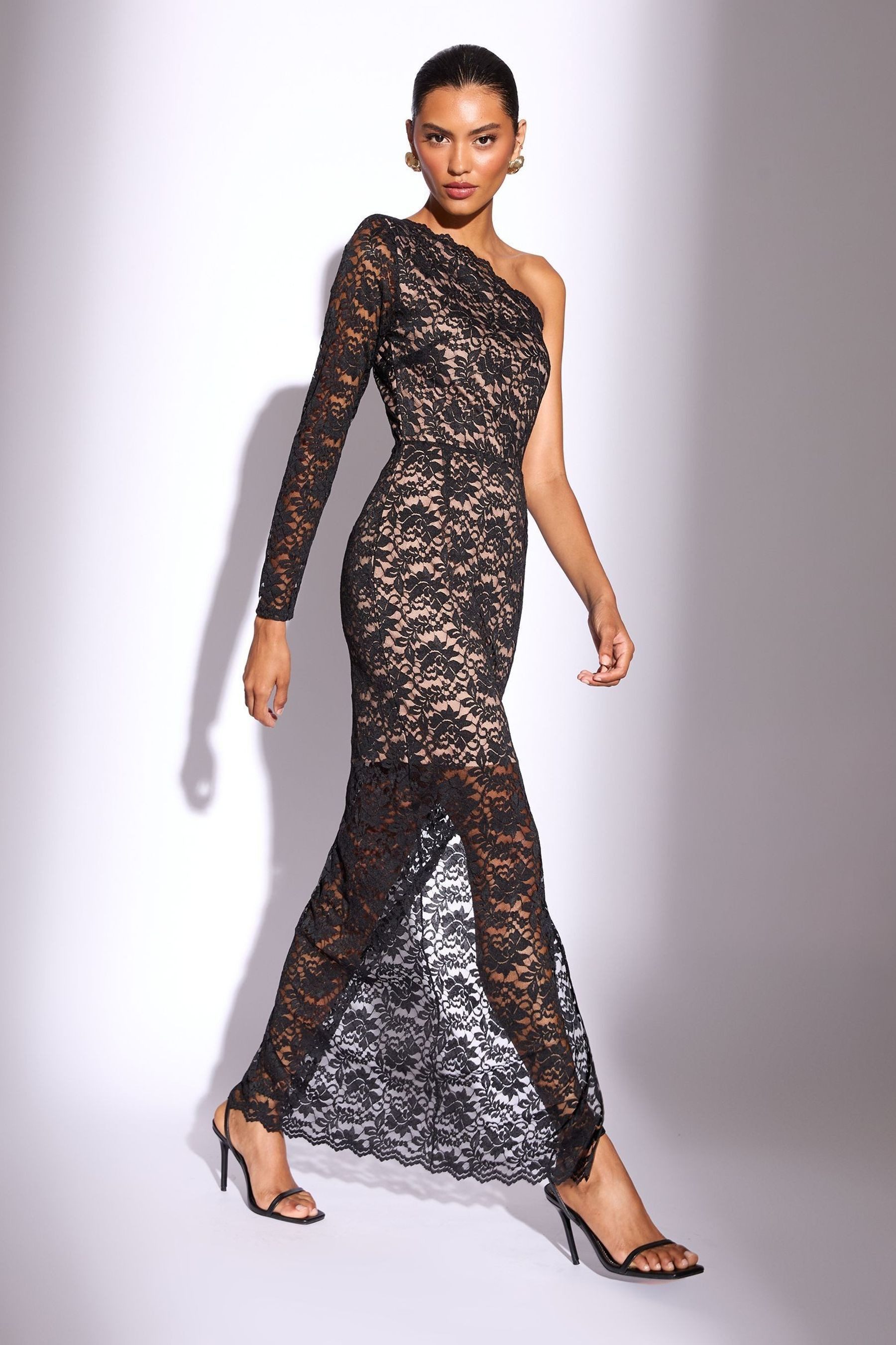 LIPSY One-Shoulder-Kleid Figurbetontes One-Shoulder-Kleid Midaxi, Regular (1-tlg)