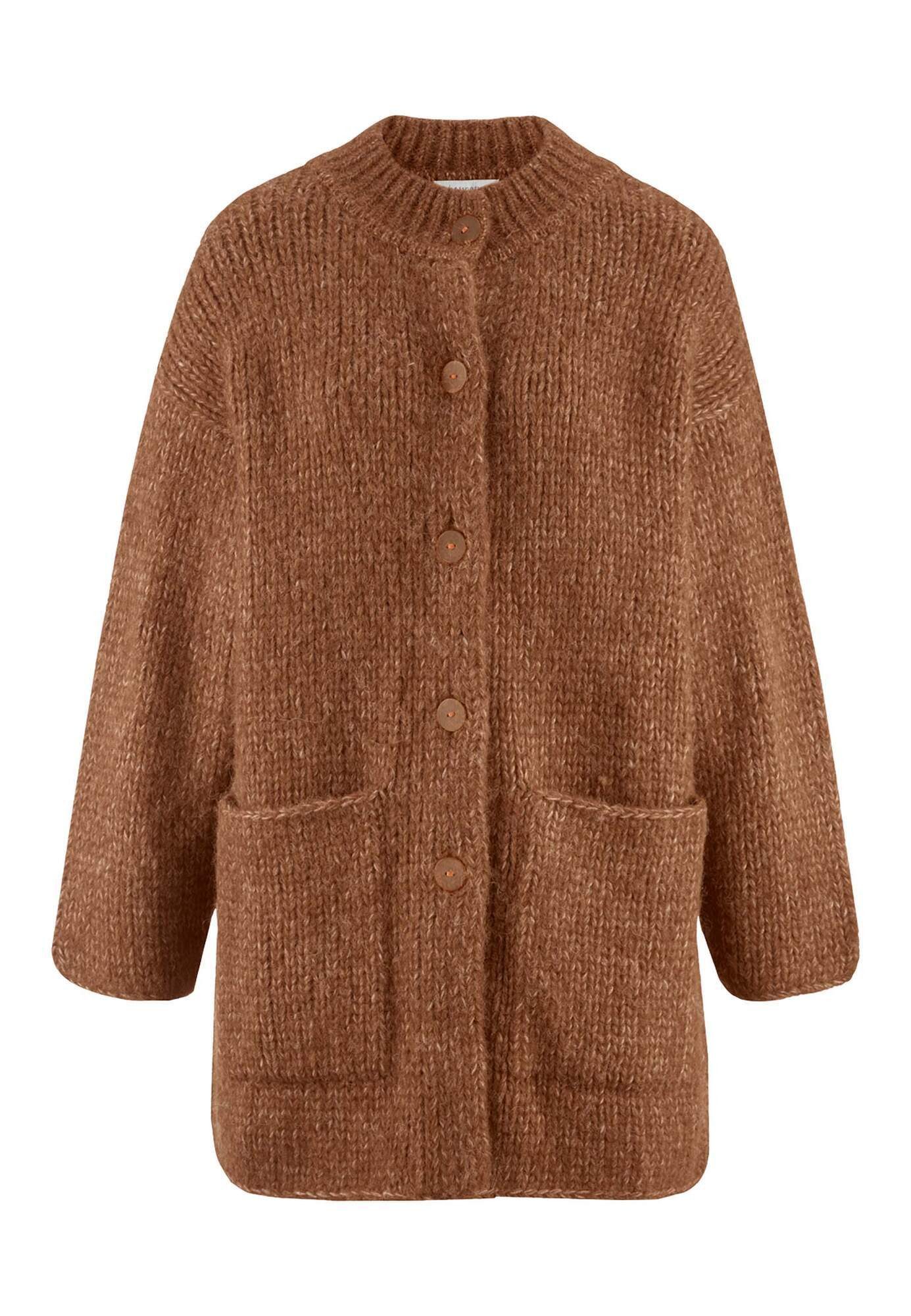 Hessnatur Strickjacke aus Alpaka mit Bio-Baumwolle (1-tlg) günstig online kaufen