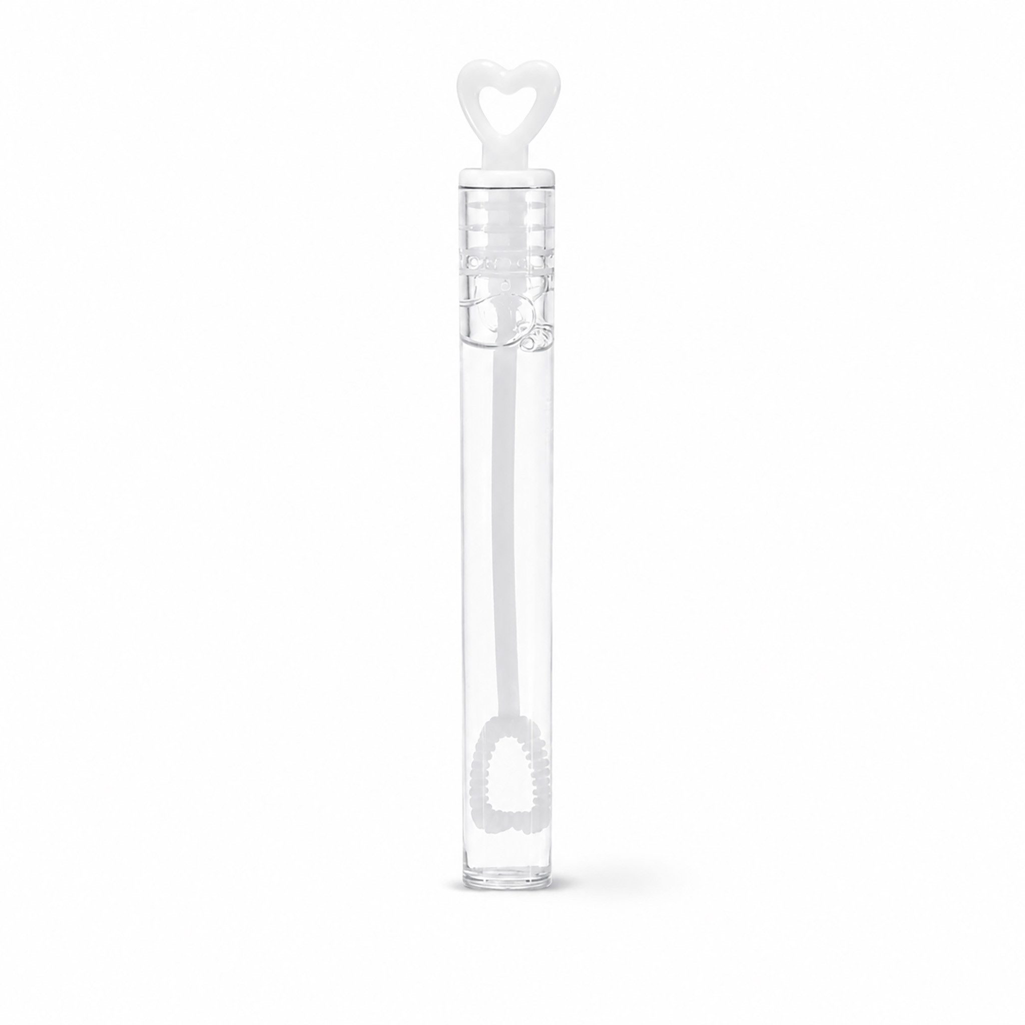 partydeco Dekofigur, Seifenblasen Set mit Herz 8cm Transparent 48 Stück mit Stäbchen