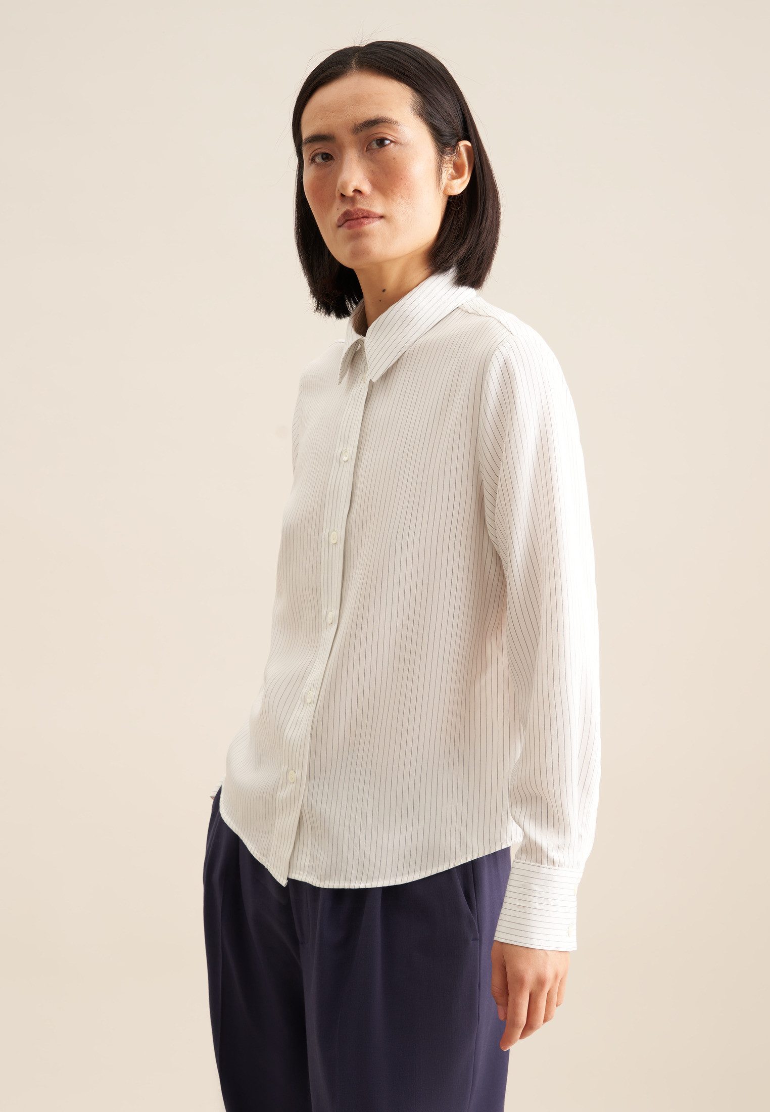 seidensticker Hemdbluse Schwarze Rose 1/1 Kragen Streifen günstig online kaufen