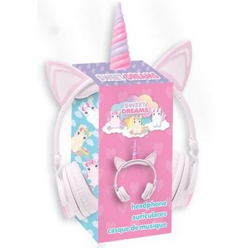 Kids Euroswan Einhorn Kopfhörer mit Ohren und Horn des Einhorns Kinder-Kopfhörer
