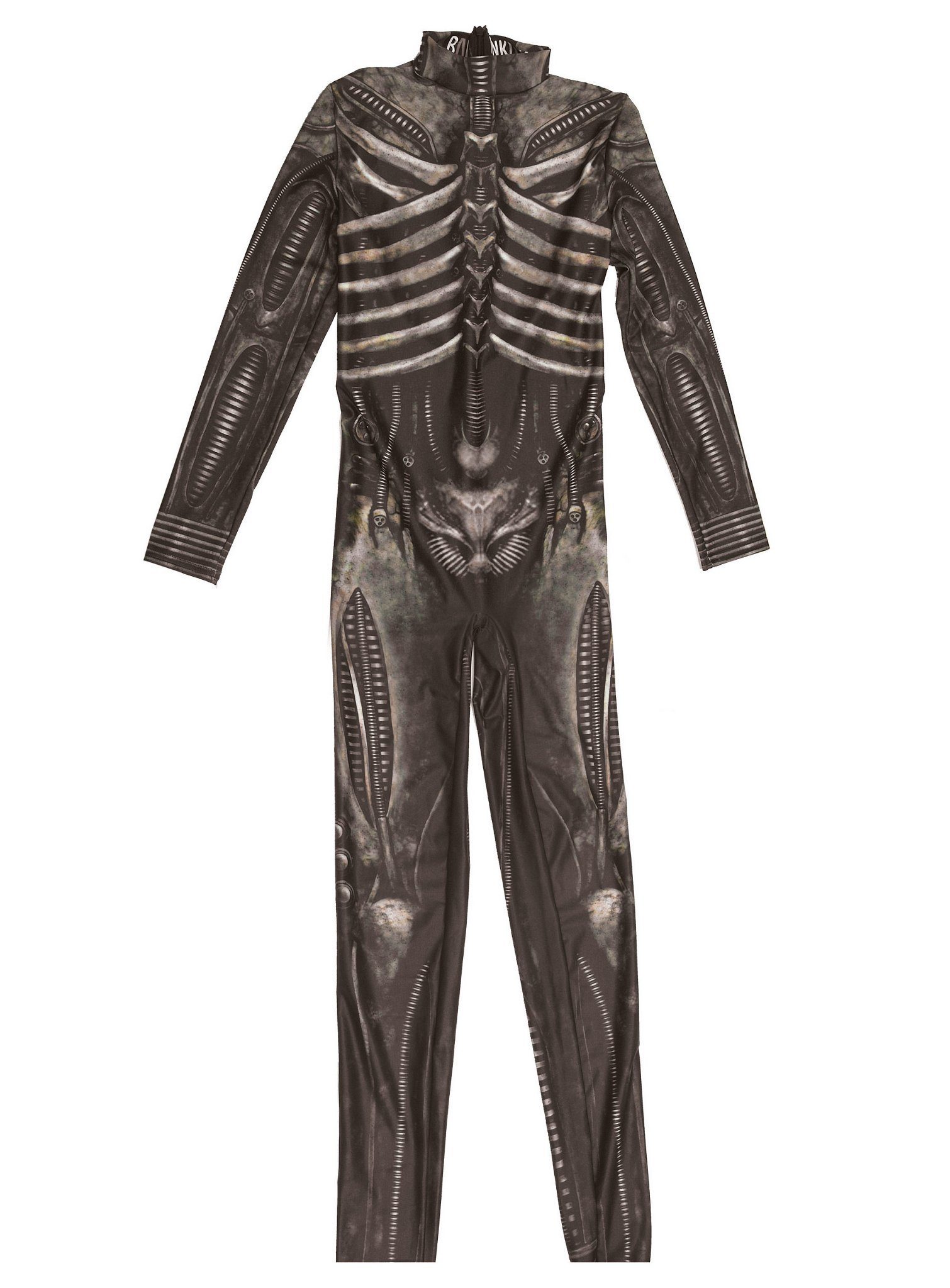 Metamorph Kostüm Xenomorph Catsuit Kostüm, Hautenger Overall im düsteren Look eines Alien-Wesens