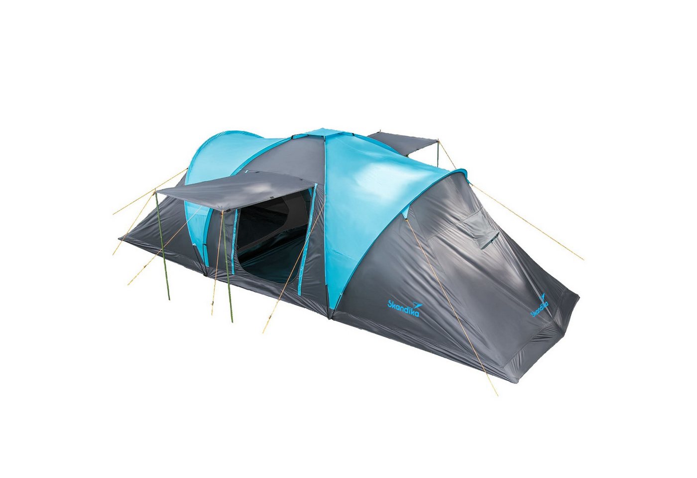 Skandika Kuppelzelt Hammerfest 4 Sleeper Protect, Campingzelt, 2 m Stehhöhe, Personen: 4 (Skandika Sleeper Technologie, Sonnendach an beiden Eingängen), eingenähter Zeltboden, 2 dunkle Kabinen, wasserdicht, Familienzelt