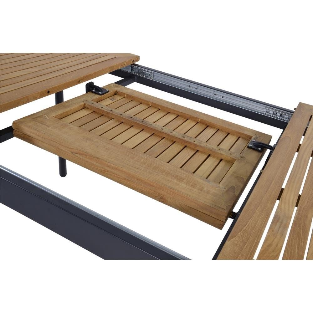 Natur24 Gartentisch Ausziehtisch Monza Teak Aluminium Natur Anthrazit