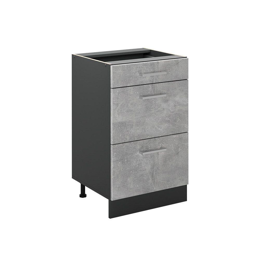 Vicco Unterschrank R-Line, Beton/Anthrazit, 50 cm ohne Arbeitsplatte (1-St)