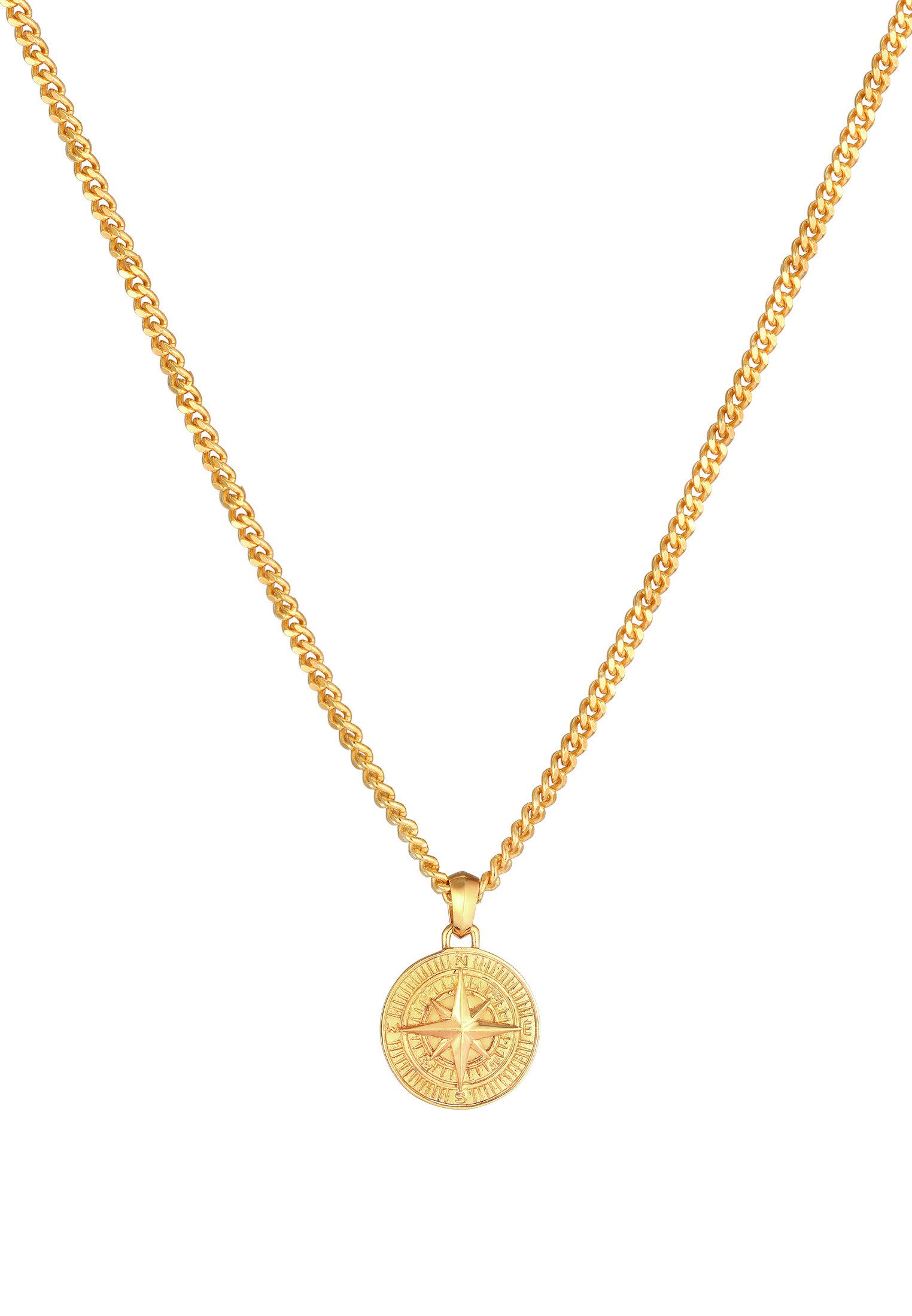 Kuzzoi Kette mit Anhänger Herren Panzerkette Kompass Maritim 925er Silber, günstig online kaufen