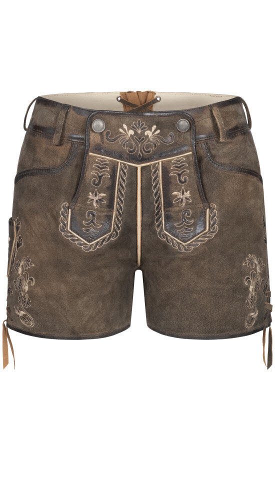 Nübler Trachtenlederhose Lederhose Hotpant Viona in Hellbraun von Nübler günstig online kaufen