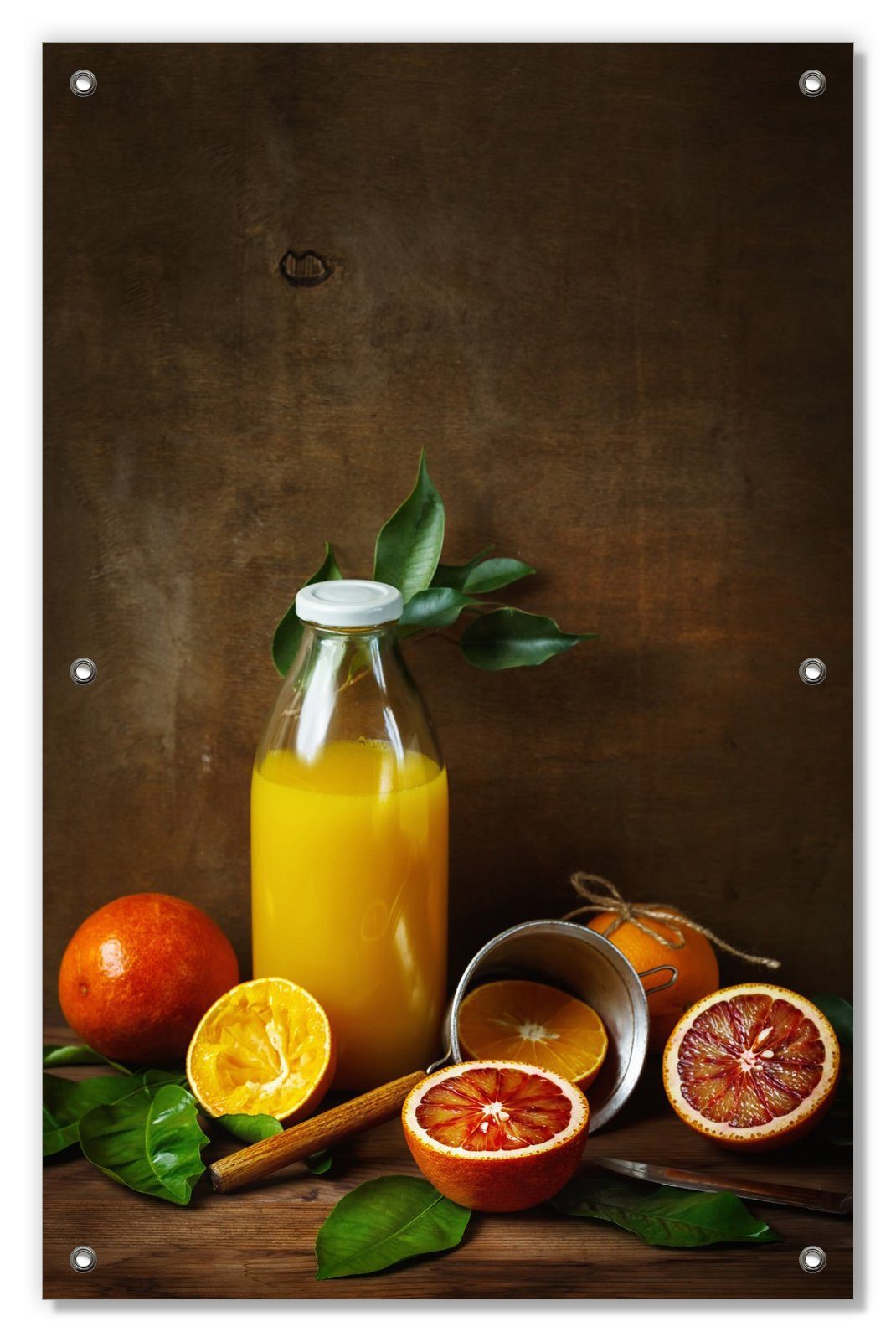Sonnenschutz Frisch gepresster Orangensaft, Wallario, wiederablösbar blickdicht, wiederverwendbar Saugnäpfen, mit und