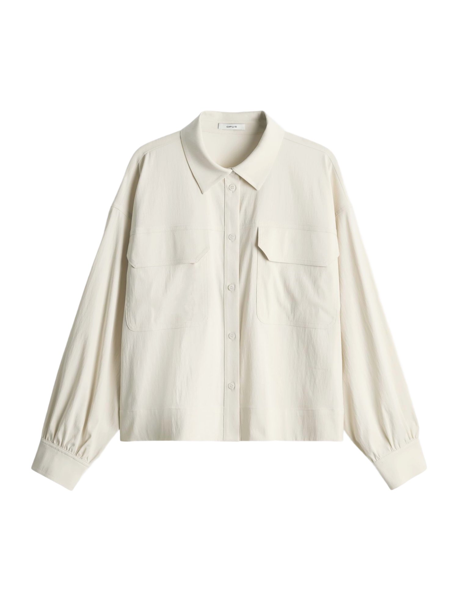OPUS Blusenshirt weiß,Casual,Lyocell,Unifarben,Hemdblusenkragen,Lang,Loose Fit