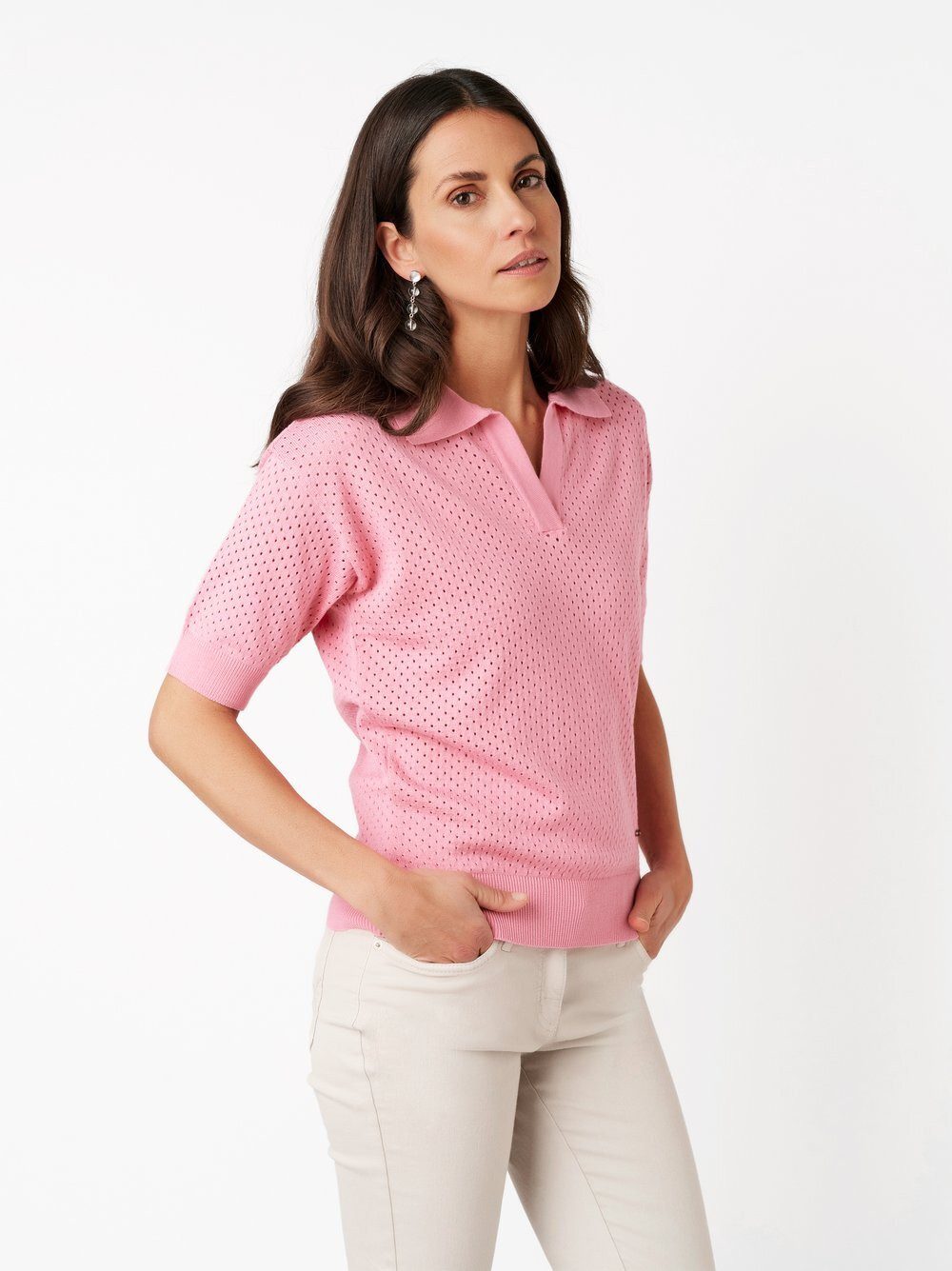 TONI Poloshirt Greta aus Lochstrick