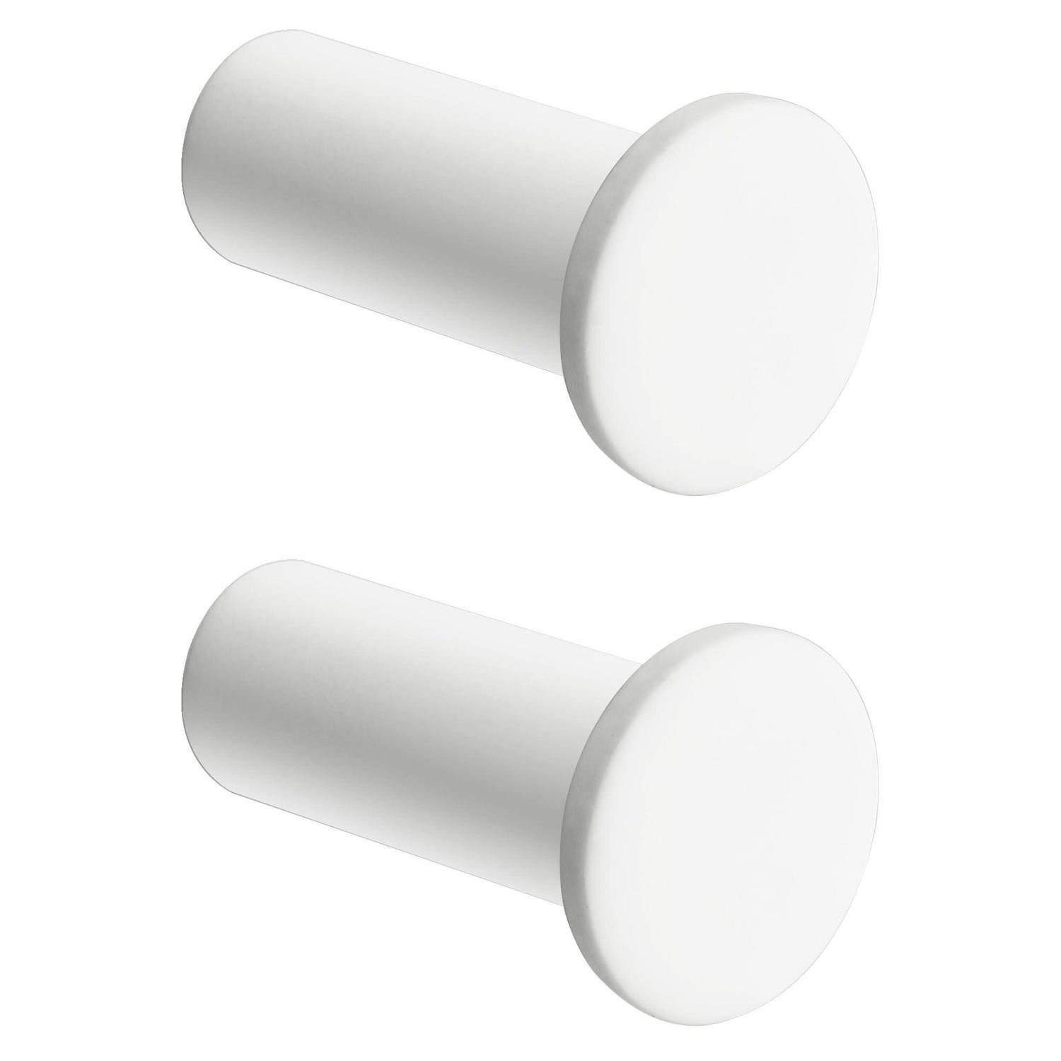 LuxusKollektion Wandhaken Garderobenhaken Edelstahl Weiß 2er Set, (2-St)