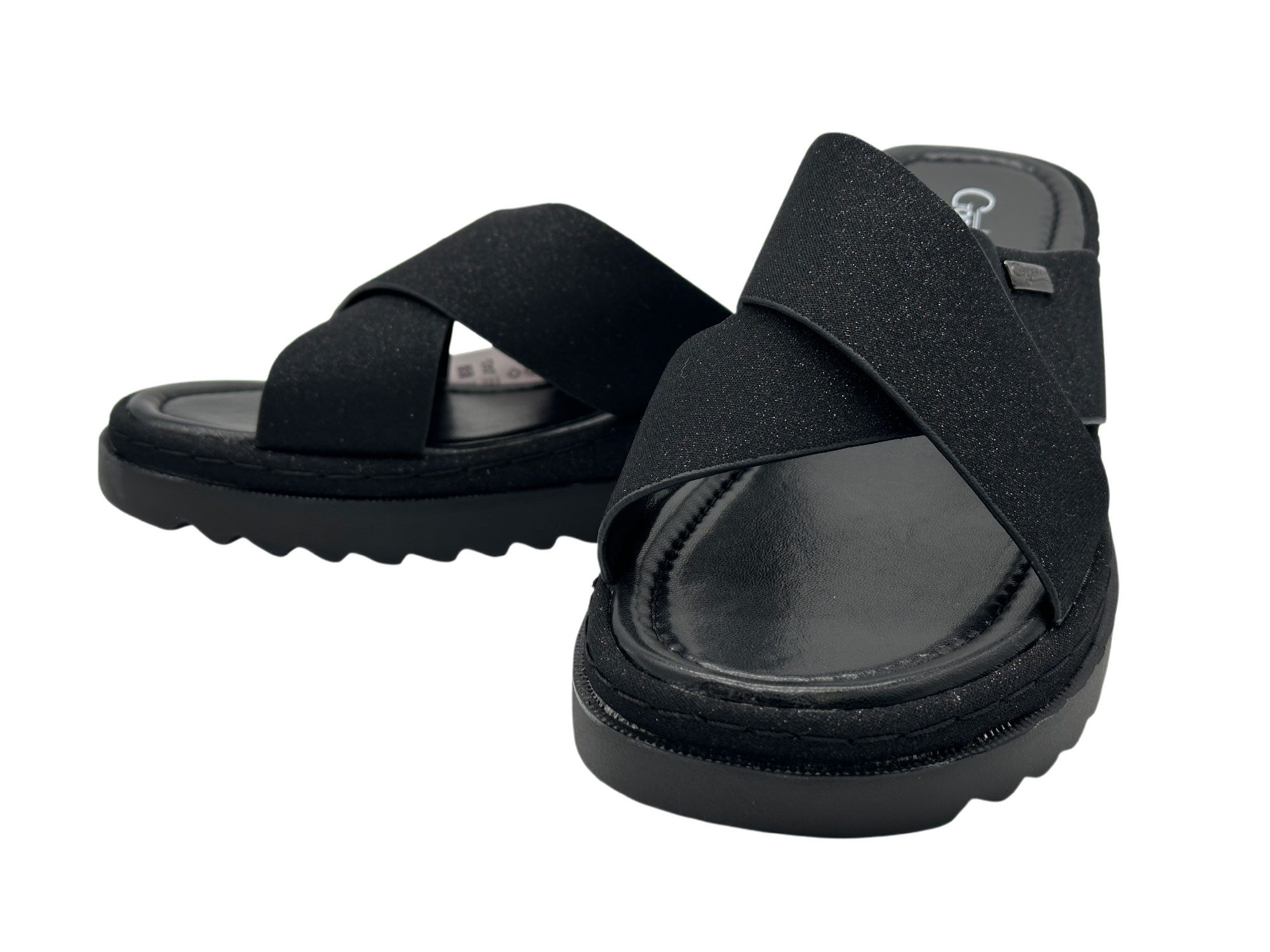 Nowaland Damen Pantoletten mit gekreuzten Riemen – Leichte Sommer Slides Pantolette Minimalistisch, leicht gepolstert, flexibel & bequem