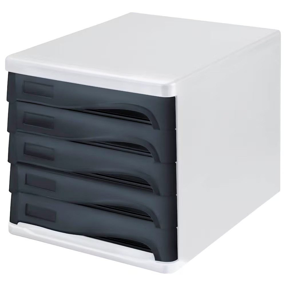 HELIT Schubladenbox helit Schubladenbox schwarz DIN A4 mit 5 Schubladen