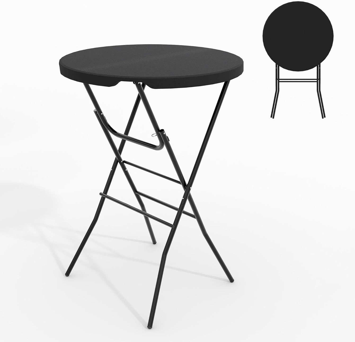 GarveeMore Stehtisch Klappbar110cm Hoch Rund ø80cm,Outdoor Stabil Garten Büffet Bistrotisch (1-St), Bartisch Biertisch Partytisch Klapptisch Tisch