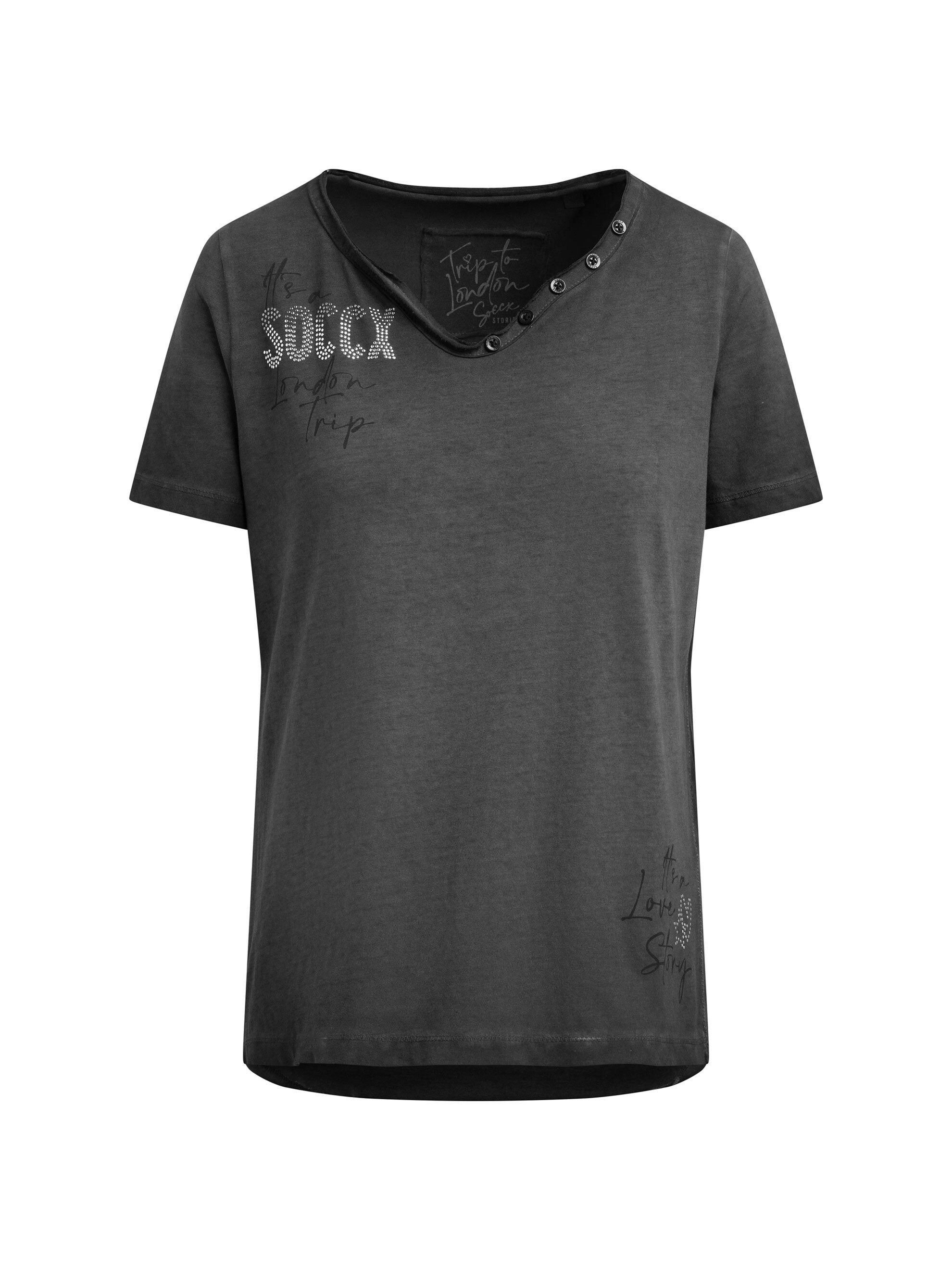 SOCCX V-Shirt mit längerer Rückenpartie – Bild 2 von 5