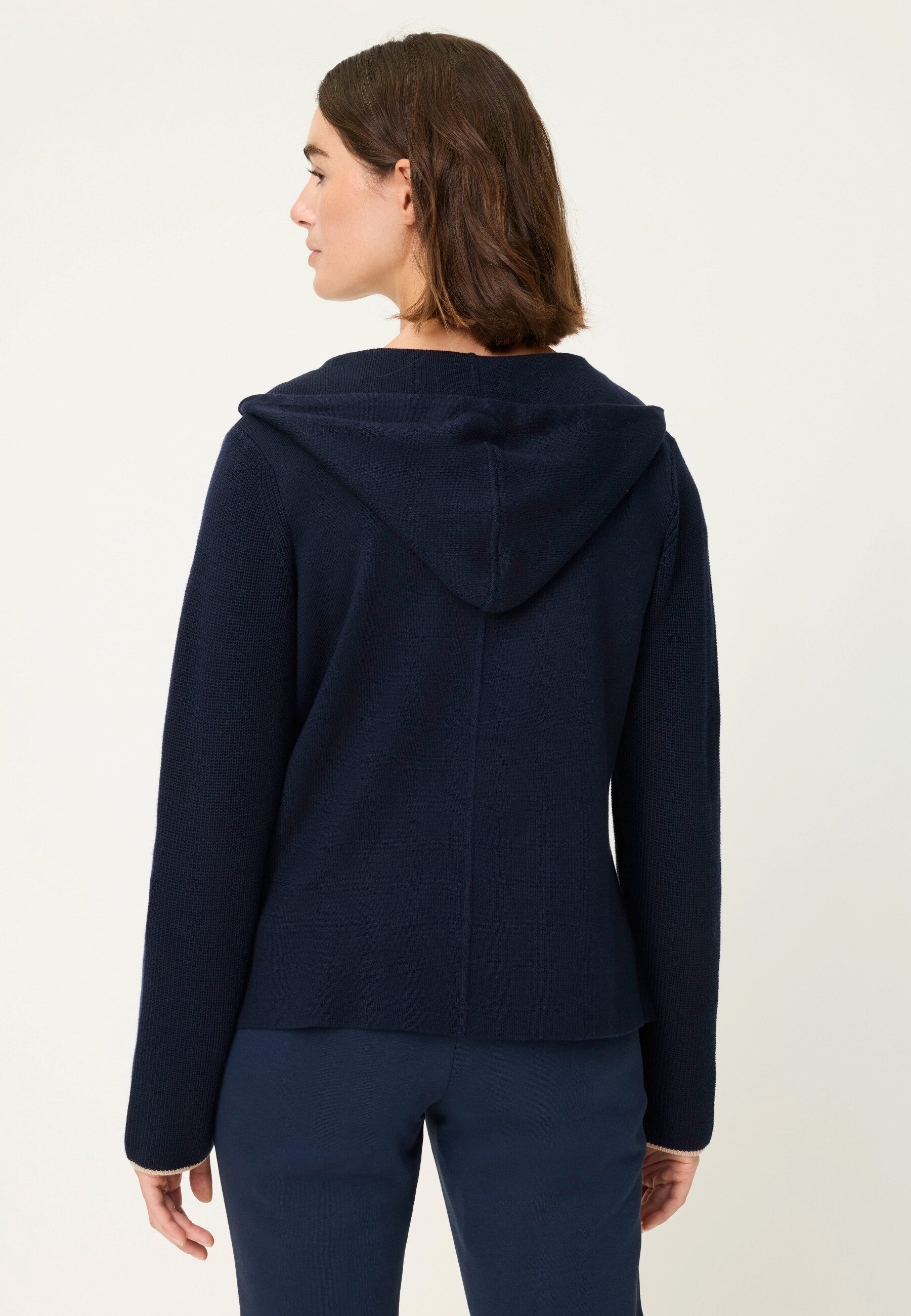 Olsen Cardigan mit Kapuze und Knopfleiste