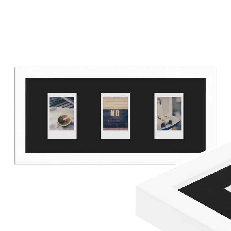 WANDStyle Bilderrahmen H960, für 3 Bilder, Modern im Instax Mini Format, Weiß
