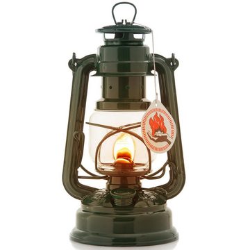 Feuerhand Outdoorkerze Sturmlaterne 276 inkl. Reflektorschirm (Spar-Set, 2-tlg., 1 x Lampe + 1 x Schirm), Farbe: Mossgreen, pulverbeschichtet