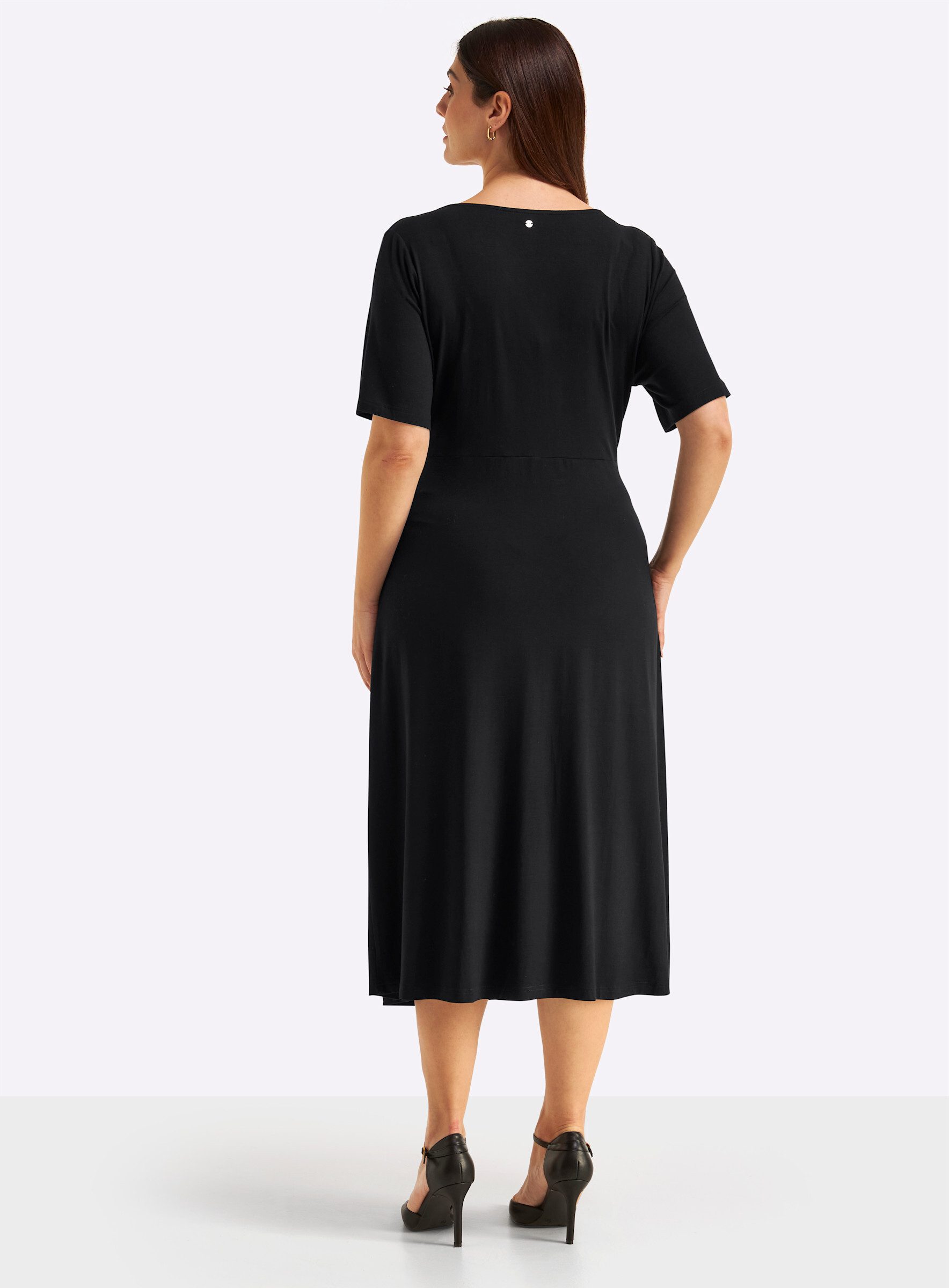 Sheego Jerseykleid Jersey-Kleid Kurzarm
