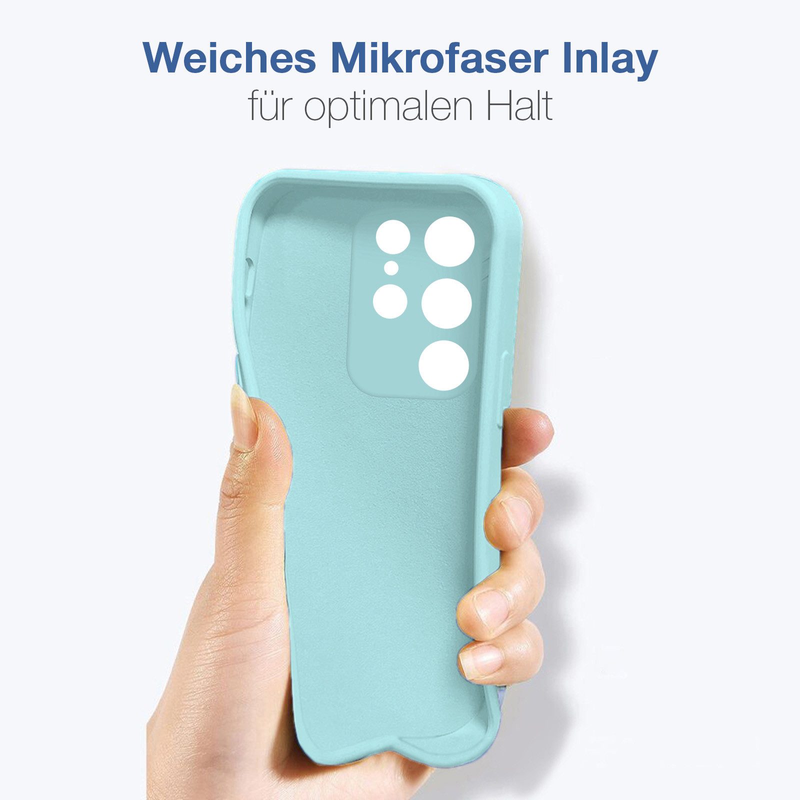 Tec-Expert Handyhülle SoftGrip Cover Hülle für Samsung Galaxy S22 Ultra, Handy Case Bumper integrierter Kameraschutz flexibel