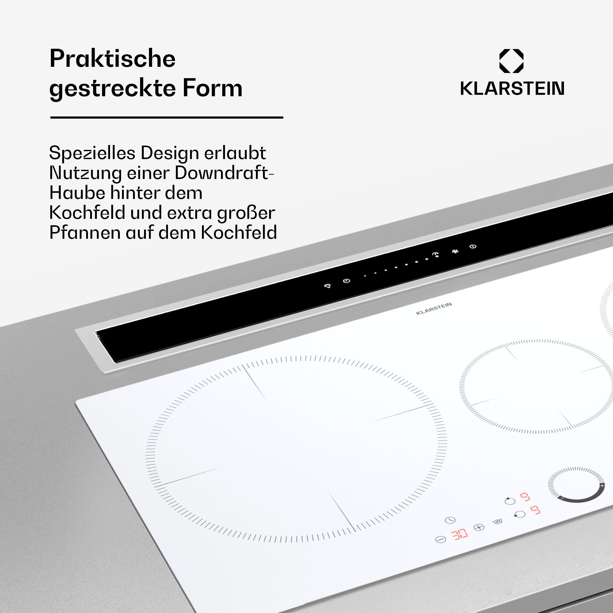 Klarstein Induktions-Kochfeld Delicatessa 80, Kochfelder Induktion Hob 3 Zonen 6000 W