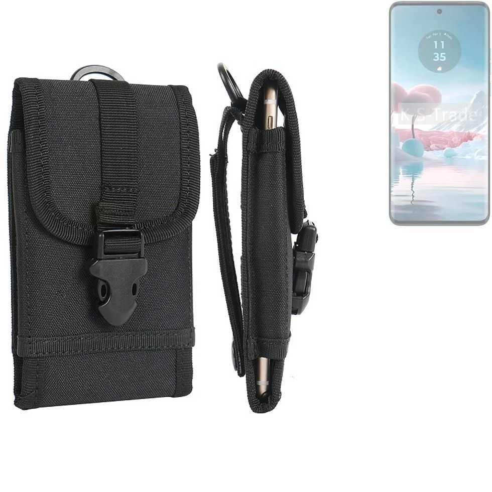 K-S-Trade Handyhülle für Motorola Edge 40 Neo, Holster Handy Hülle Holster Handytasche Gürtel Tasche Schutz