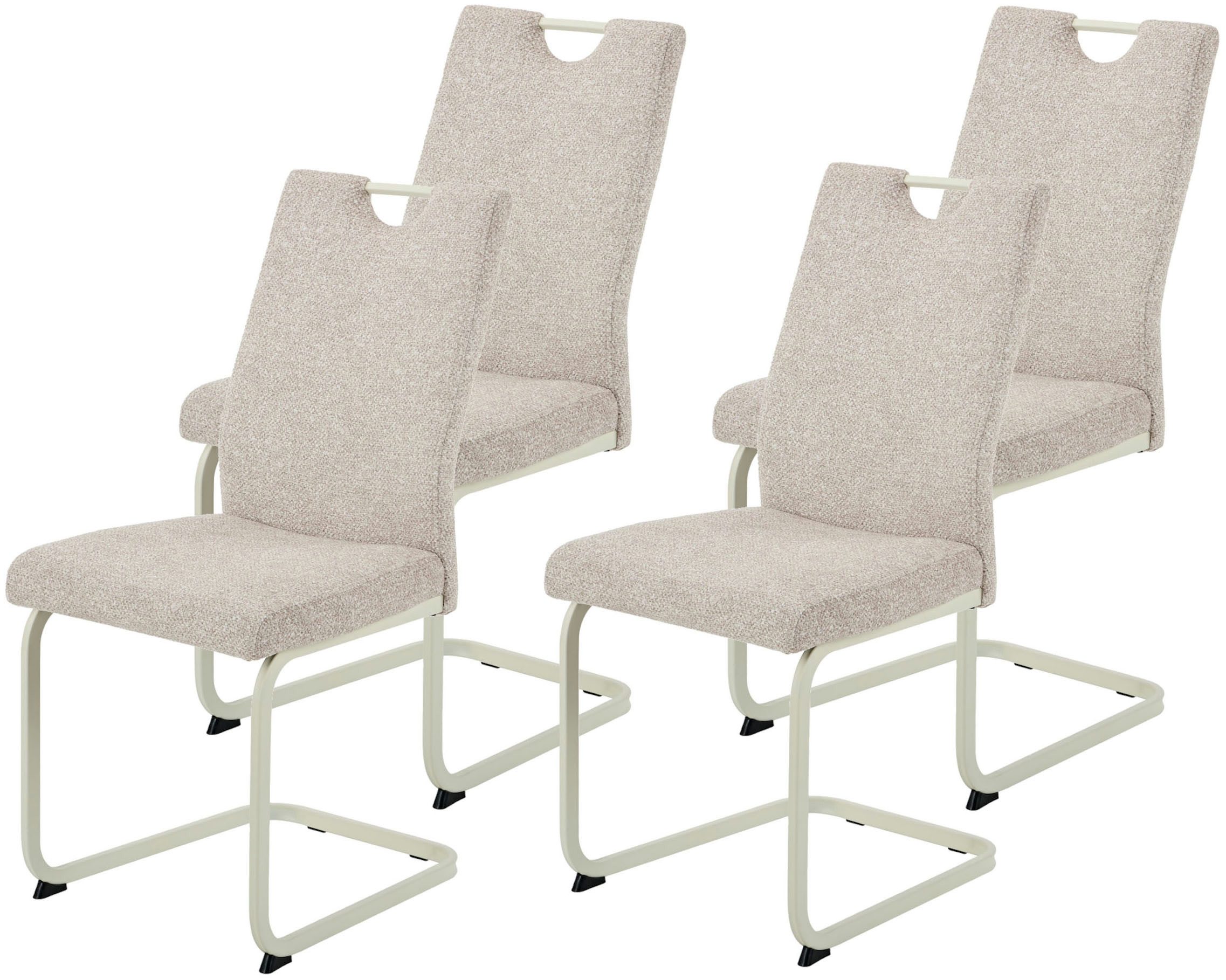 HELA Freischwinger TIVOLI (Set, 4 St), Freischwinger, Gestell Perlweiß, mit Griff, 140kg belastbar