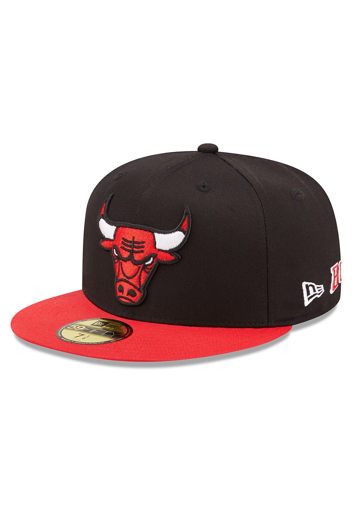 New Era Fitted Cap New Team City Patch 59Fifty Cap CHICAGO BULLS Schwarz Rot