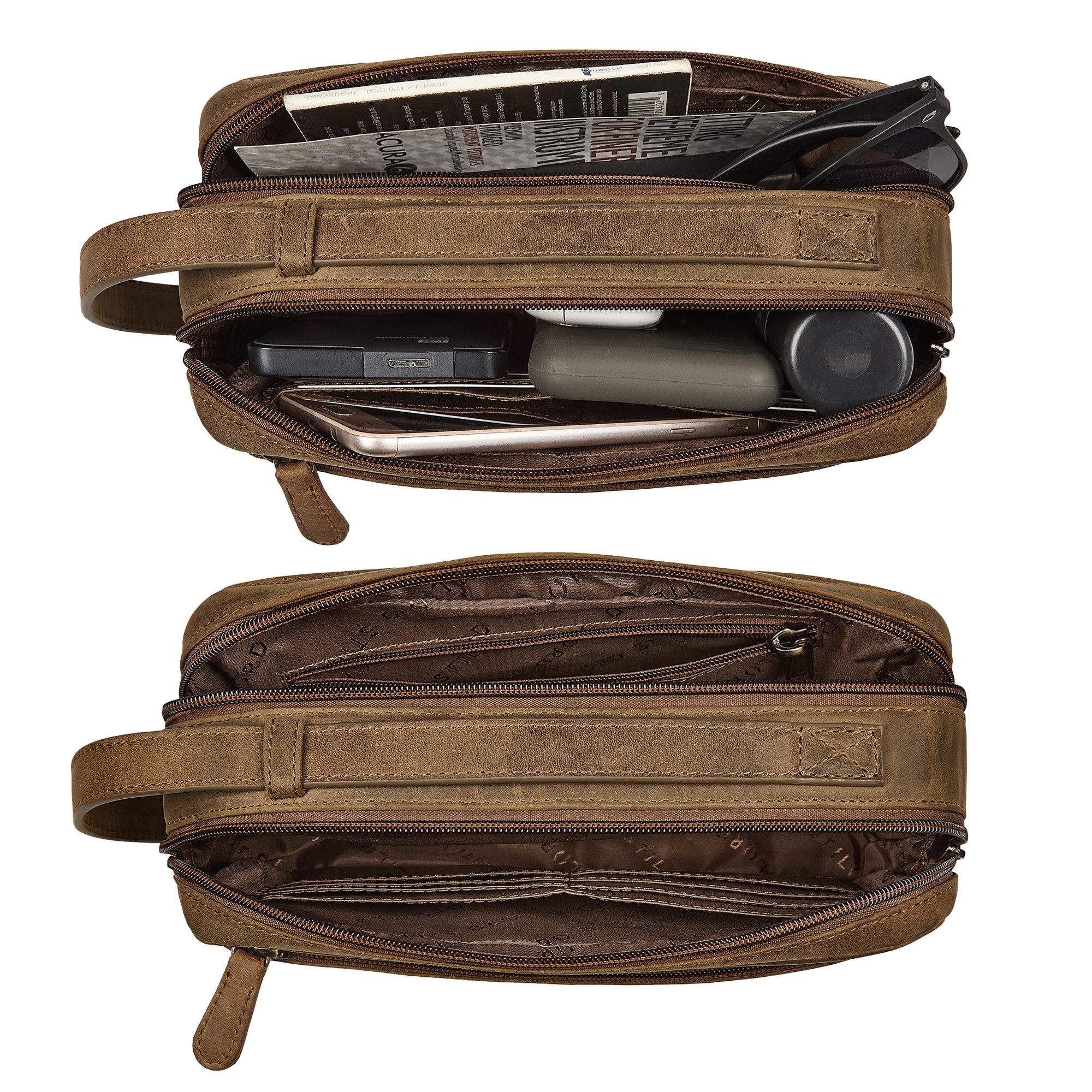 STILORD Handtasche "Bran" Handgelenktasche Herren Leder Groß Clutch Echtleder Vintage