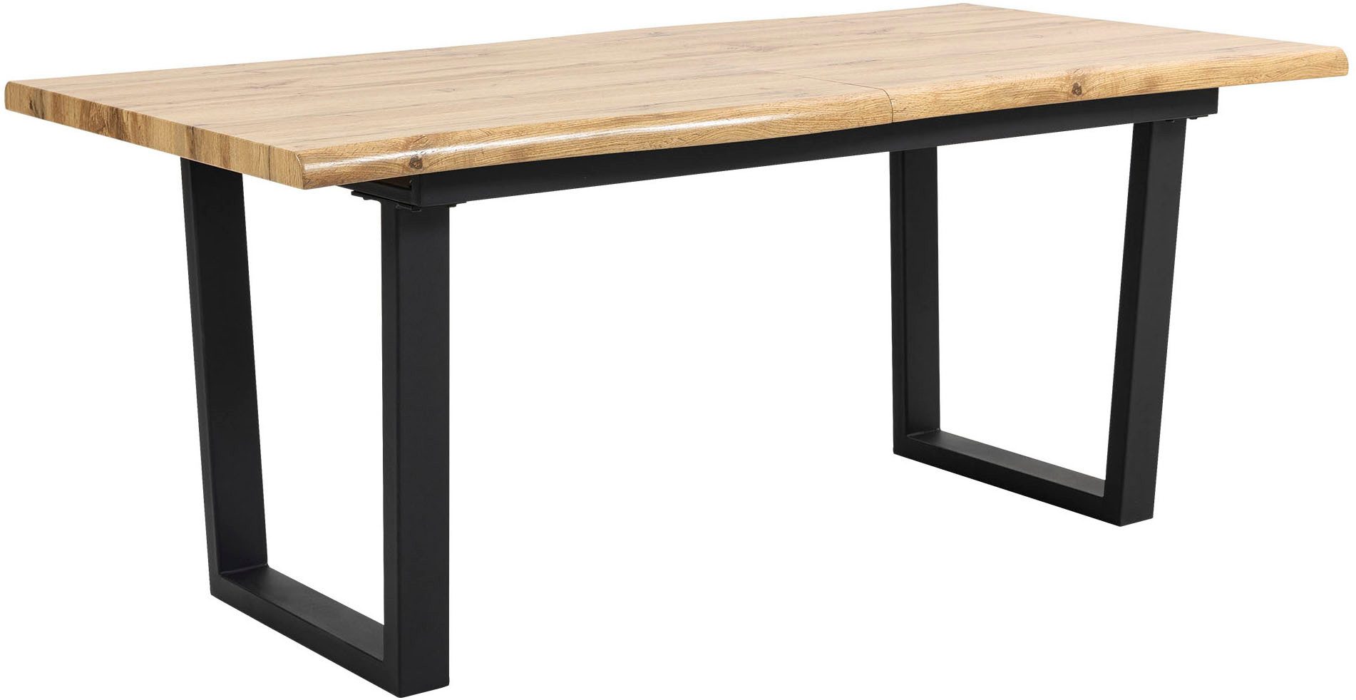 Duo Collection Esstisch Ausziehtisch (1-St), 1,80m - 2,20m, Baumkantenoptik, massives Kufengestell