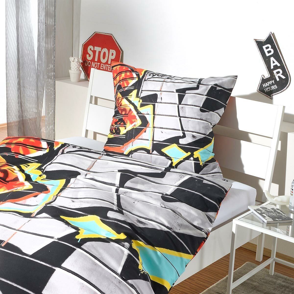 BETTWARENSHOP Bettwäsche Graffiti, Renforce, 2 teilig, günstig online kaufen