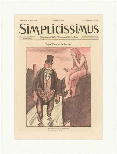 Kunstdruck Titelseite der Nummer 14 von 1919 Wilhelm Schulz H. Heine Simplicissim, (1 St)
