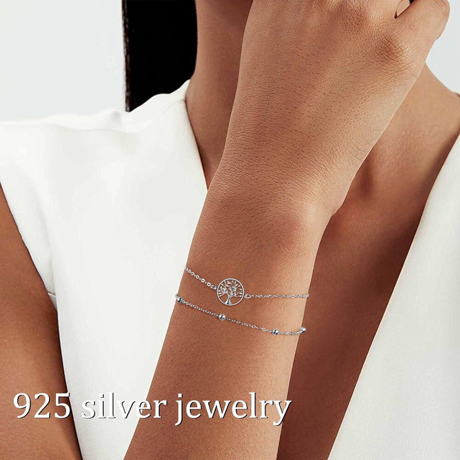 LuxusKollektion Silberarmband Armbänder Silber 925 Damen Geschenk Muttertag Mama Ehefrau Silber-A – Bild 4 von 5