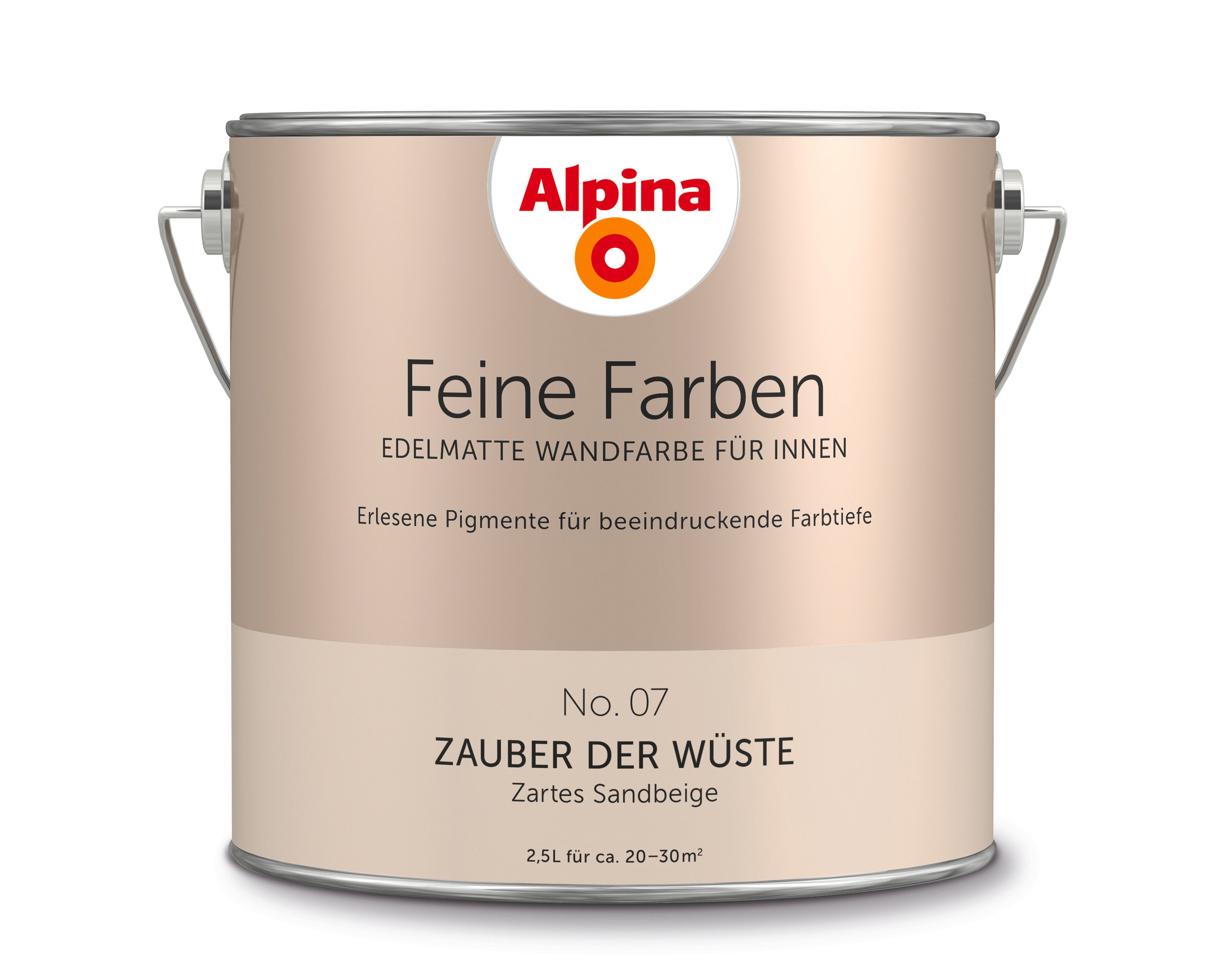 Wandfarbe Alpina Feine Farben edelmatt 2,5 Liter - Farbfamilie Beige