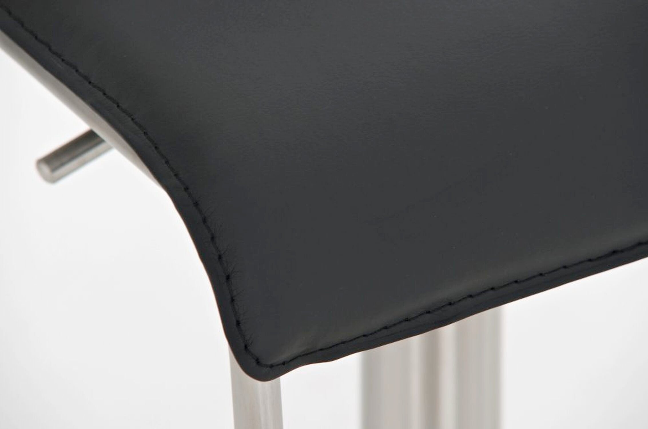 Lima für Barhocker Sitzfläche: Hocker & Theke - - höhenverstellbar - - Kunstleder (mit TPFLiving Edelstahl Küche), drehbar Schwarz 360° Fußstütze