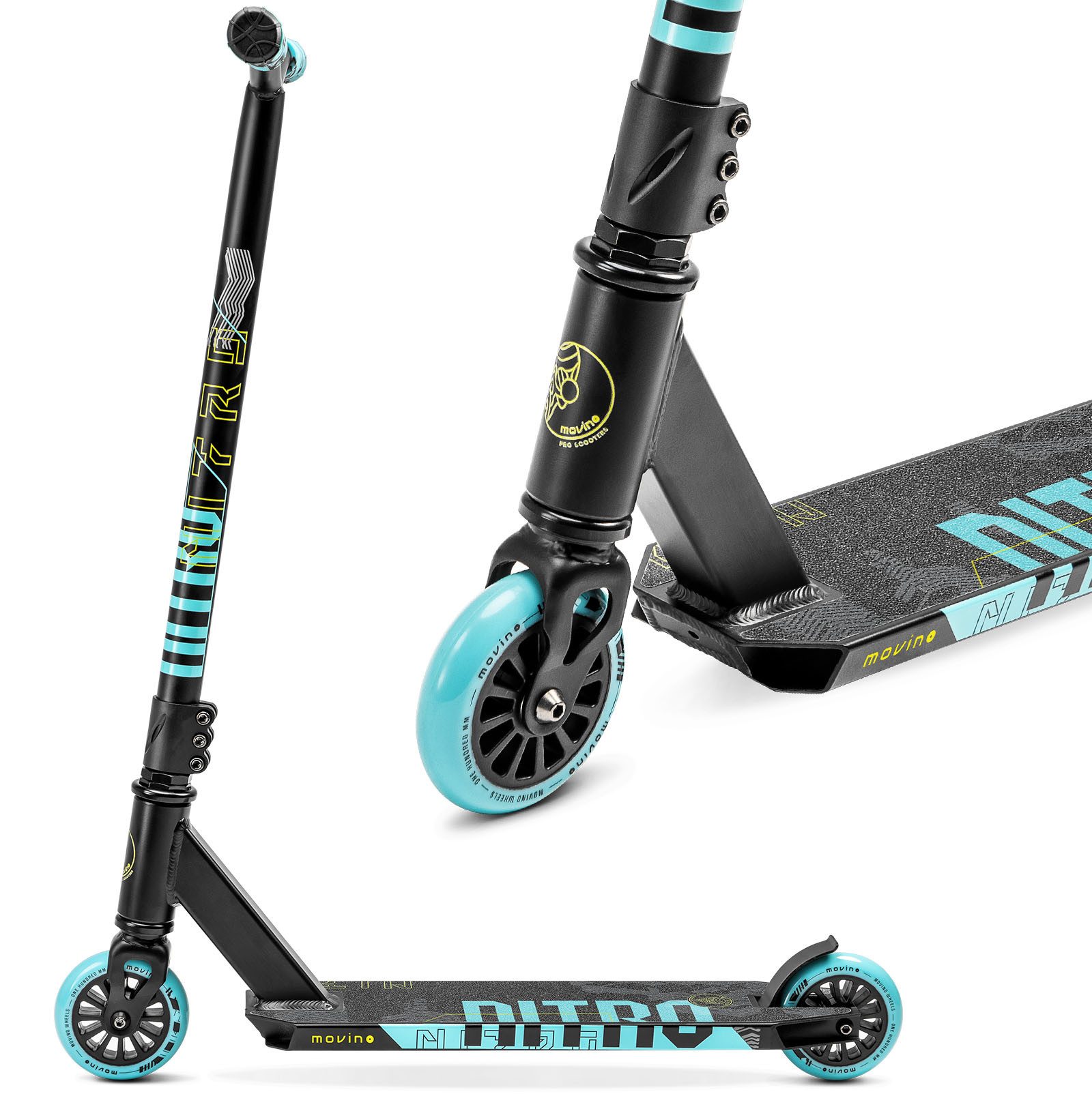 Movino Stuntscooter Kinder Stunt Scooter MOVINO NITRO Skatepark leicht 3,2kg ABEC-9
