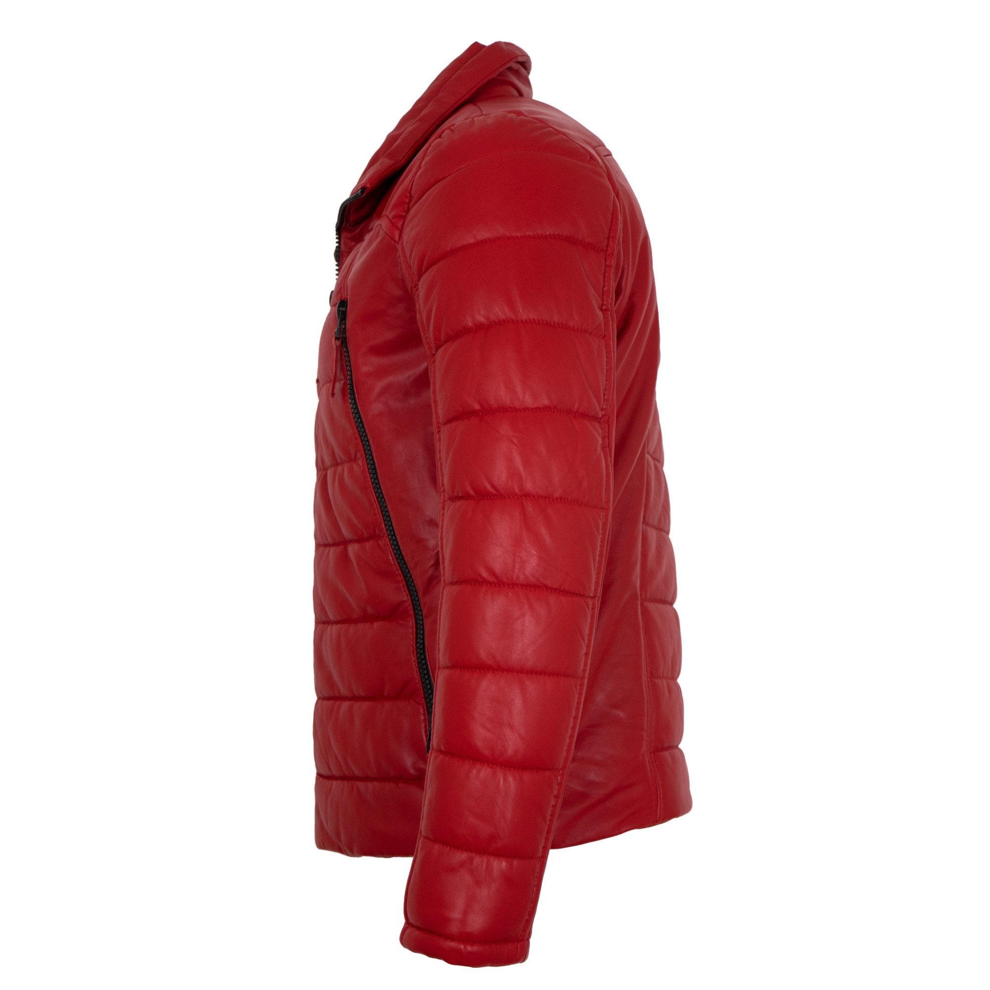 Jilani Lederjacke Filbo Jilani - Herren Lederjacke Steppjacke Lammnappa rot – Bild 3 von 5