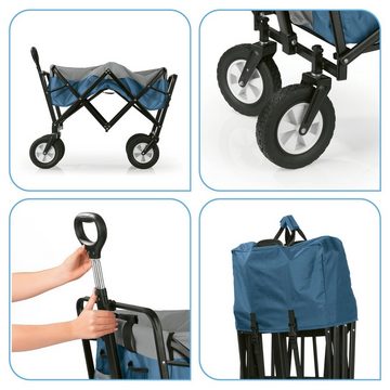 EASYmaxx Bollerwagen faltbar 80kg blau/grau