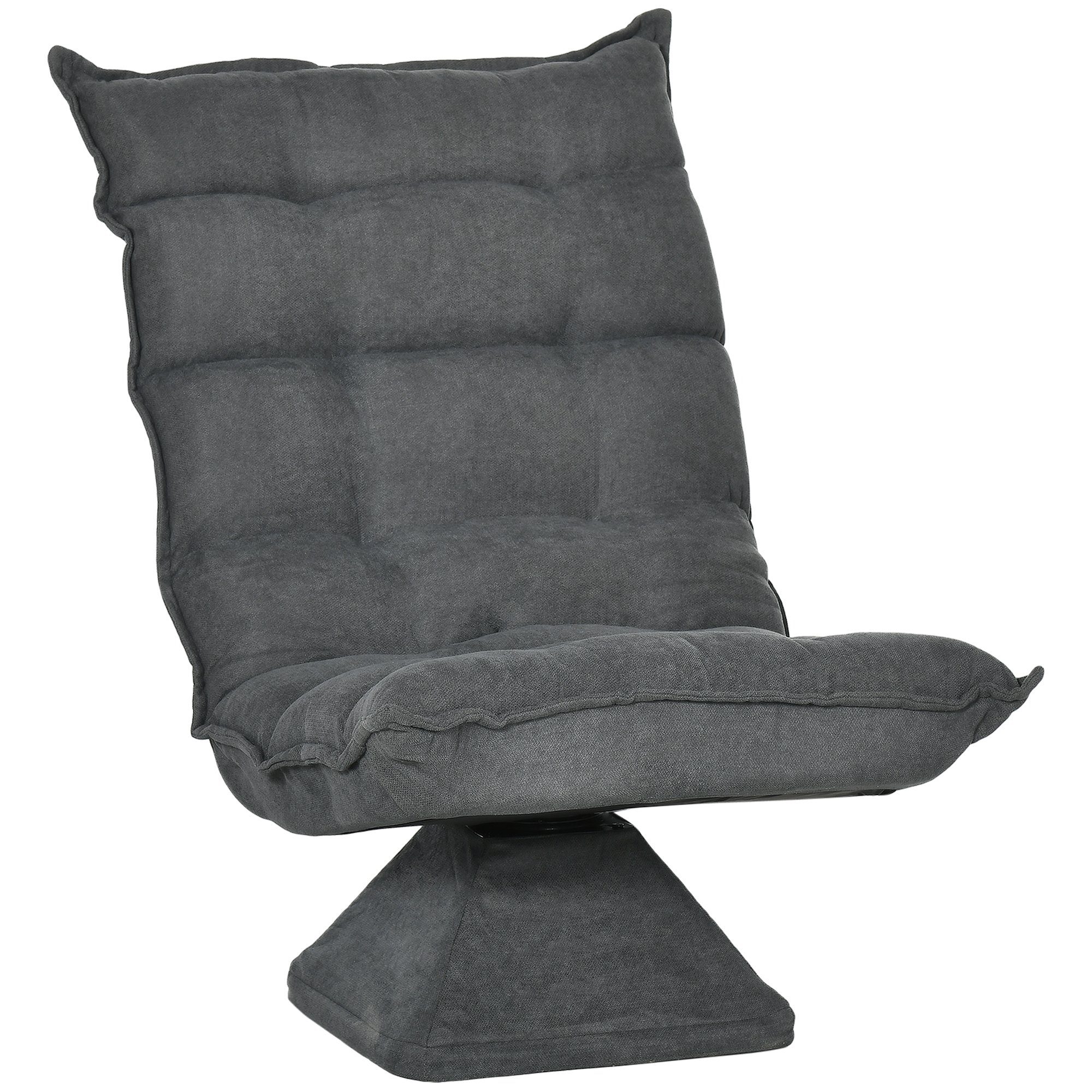 HOMCOM Relaxsessel Drehbarer Meditationsstuhl, Bodensitzkissen (Bodensofa, 1-St., Bodenstuhl), Grau, 62 x 70 x 95 cm | Funktionssessel